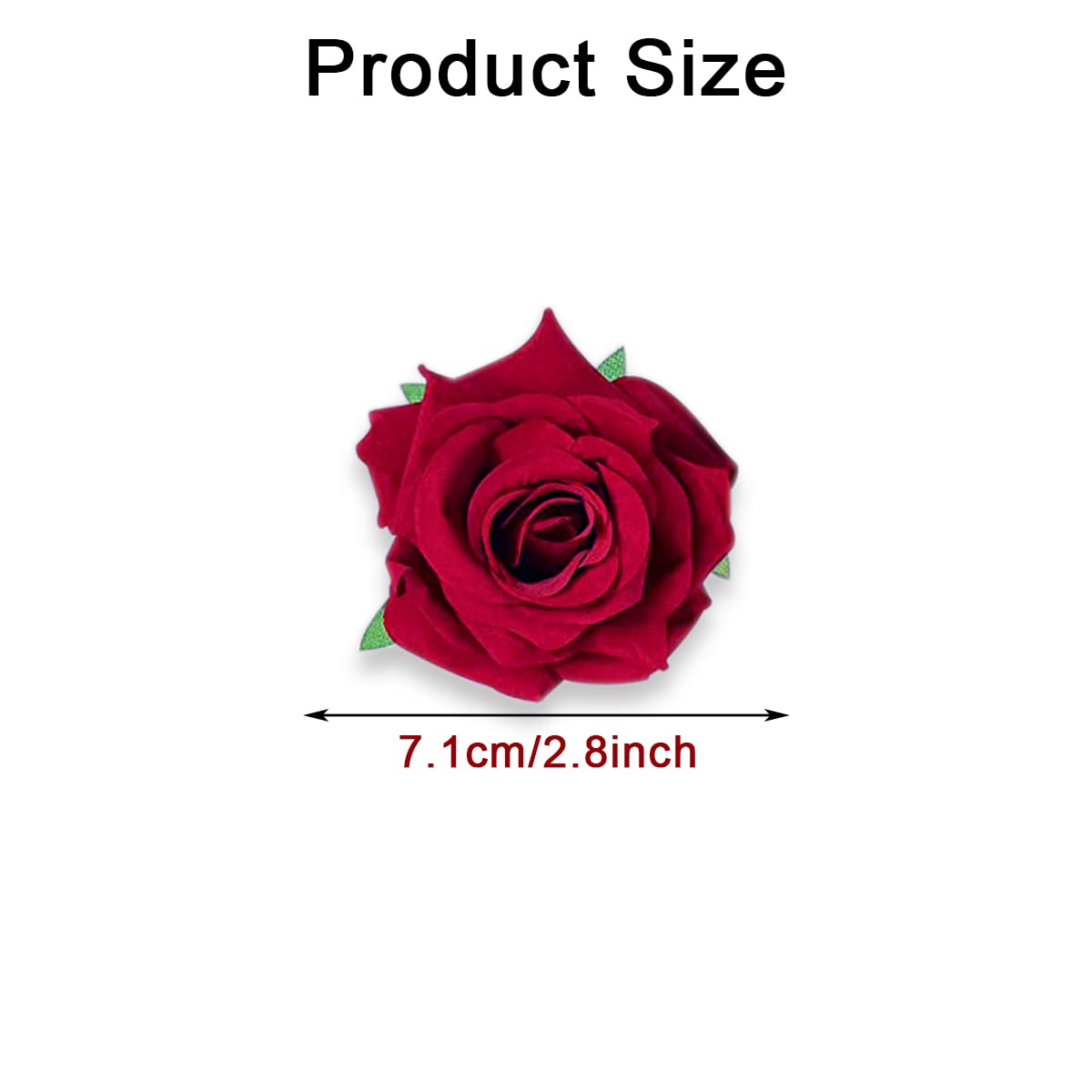 6 PCS Red Rose Flower Hair Clips for Women & Girls - Elegant Wedding Hair Accessories, Flamenco Dancer Brooches - Perfect for Bridal, Parties & Special Occasions