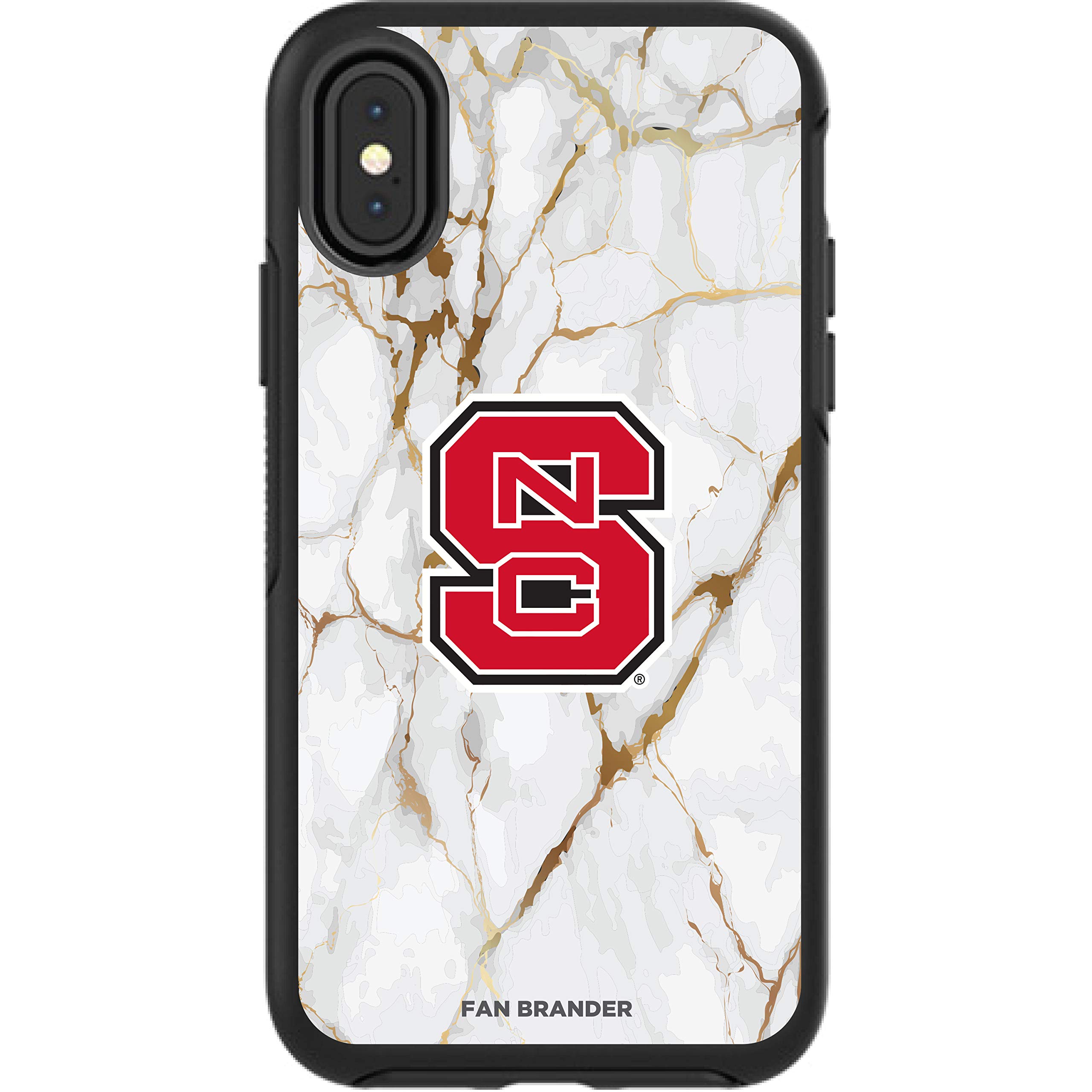 NCAA OtterBox Symmetry Phone Case Compatible with Apple iPhone - White Marble Design | Durable Protection for Everyday Use & College Sports Fans