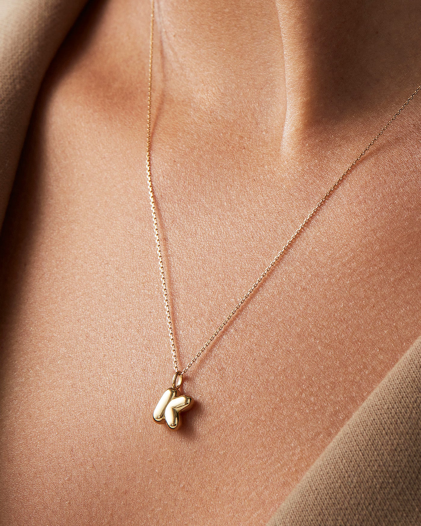 14K Gold Bubble Letter Necklace - Personalized Initial Pendant for Women - Perfect for Gifts, Birthdays, Anniversaries & Everyday Wear