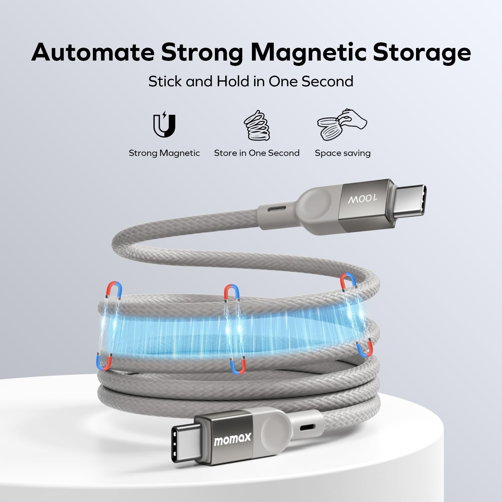 Magnetic USB C Cable 100W Fast Charging 6.6ft - for iPhone 15 & Samsung