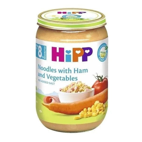 HiPP Organic Baby Noodles with Ham and Vegetables Puree - 220g (6540) | Expiry Date 4/30/26 | Healthy Baby Food for Toddlers & Infants | Perfect for Lunch, Dinner or On-the-Go Meals
