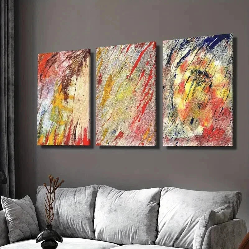 3-Piece Abstract Color Splash Wall Art Set - 50x70cm Framed Canvas Paintings | High Quality Print | 100% Australian Made | Ready to Hang | Perfect for Living Room, Bedroom & Office Decor
