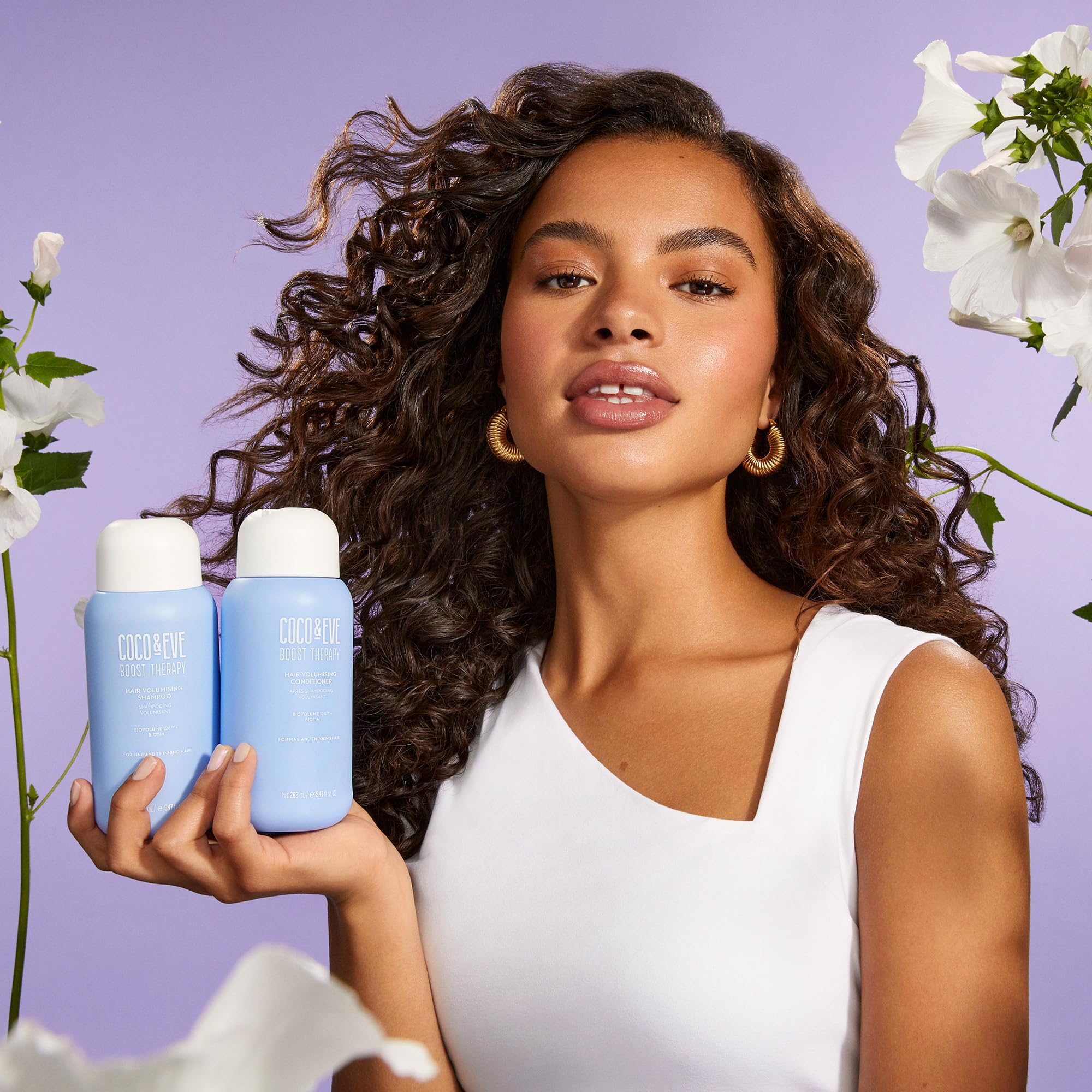 Coco & Eve Boost Therapy Hair Volumizing Shampoo & Conditioner Set with Biotin - For Fine, Thinning Hair - Thickening, Nourishing Treatment to Improve Volume, Density & Shine - 18.94 Fl Oz - Perfect for Daily Hair Care & Salon-Quality Results at Home