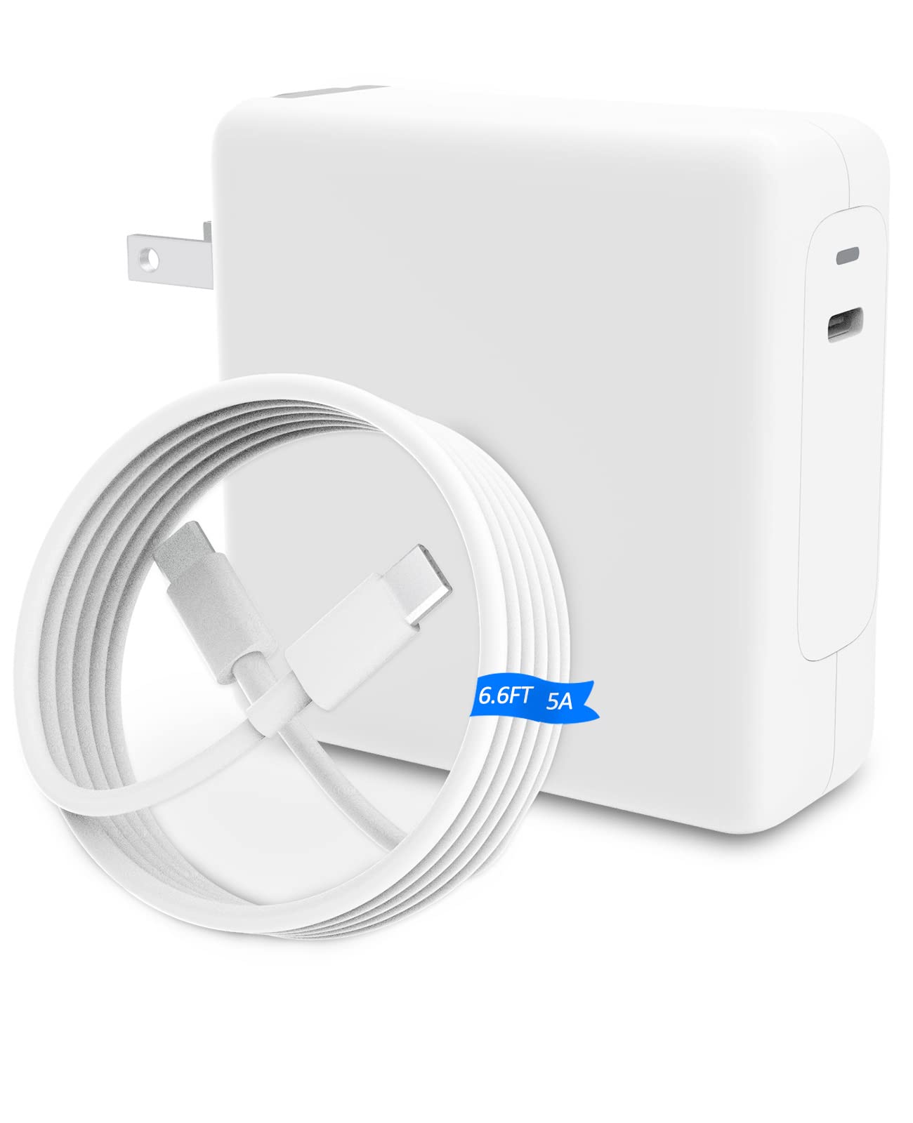 100W USB C Fast Charger for MacBook Pro & Air 16/15/14/13 Inch - Compatible with iPad Pro 2021-2018 & USB-C Devices | Perfect for Travel, Office & Home Charging
