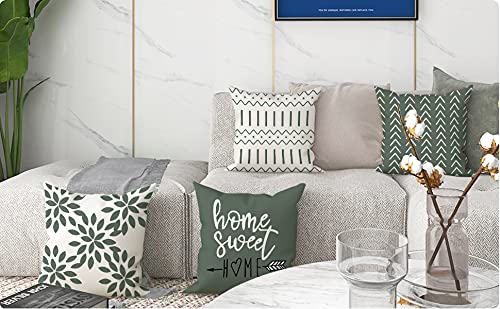YCOLL 18x18 Inch Pillow Covers Set of 4 - Modern Linen Fabric Throw Pillow Cases for Sofa, Couch, Bed & Car - Decorative Outdoor Home Decor in Aqua Green - Perfect for Living Room, Patio & Travel Accessories