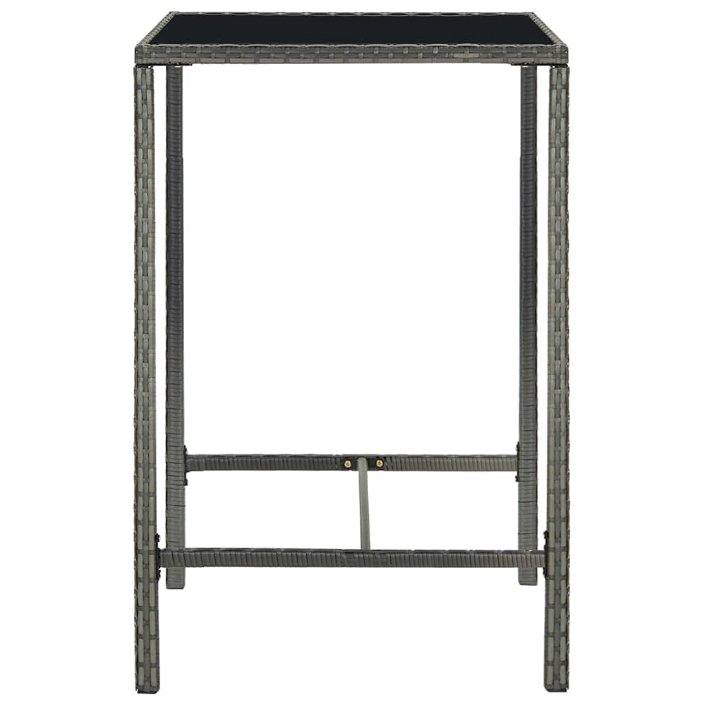 Outdoor Patio Dining Table - Rectangle Bistro Table with Tempered Glass Top & Steel Frame - Coffee Table, Console Table for Garden, Lawn, Backyard - Durable Poly Rattan Furniture for Picnics, Entertaining & Relaxation