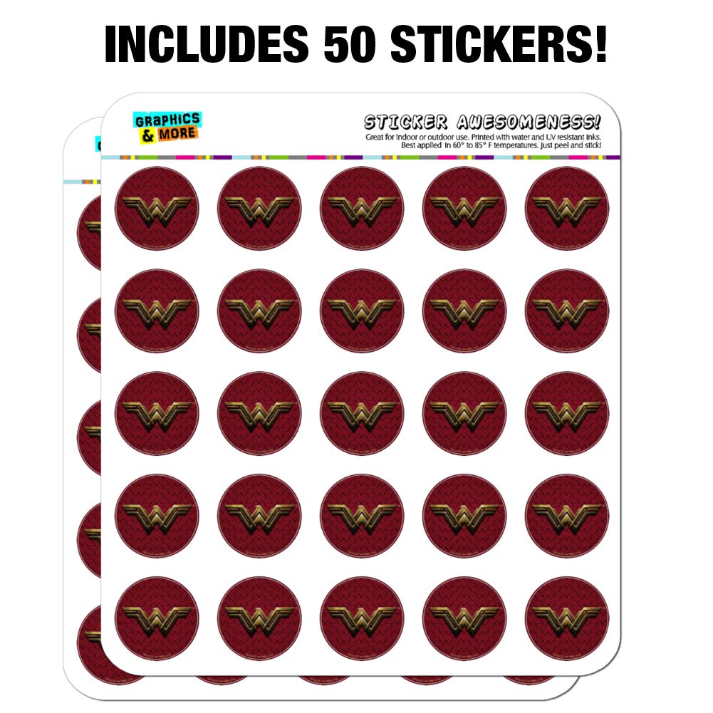 Justice League Wonder Woman Logo Planner Stickers - Scrapbooking, Bullet Journal, DIY Craft Supplies for Fans & Collectors - Perfect for Calendars, Notebooks, Gift Wrapping & Party Decorations