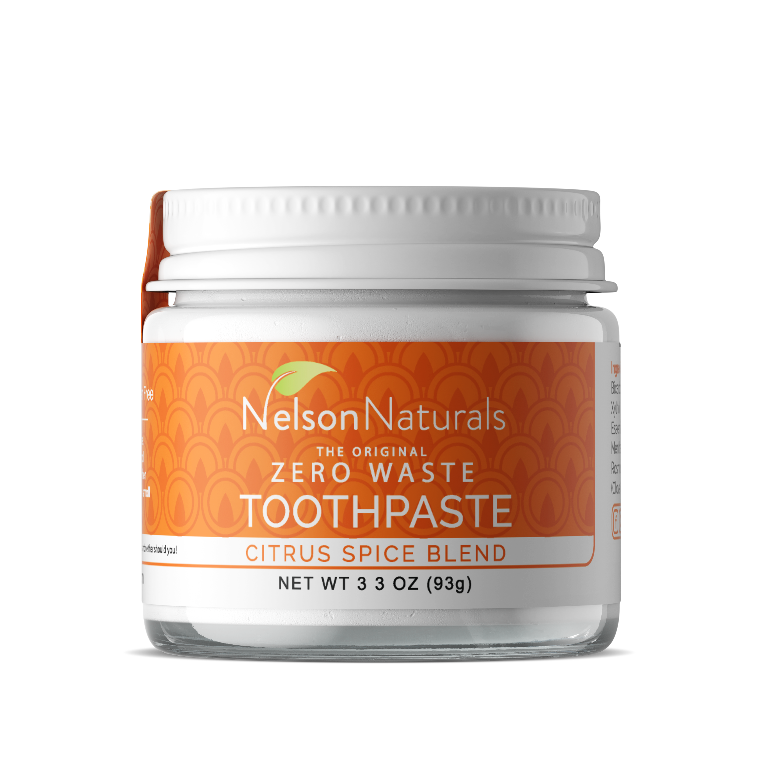 Nelson Naturals Organic Toothpaste for Sensitive Teeth - Fluoride-Free, Natural Whitening & Fresh Breath - Perfect for Daily Oral Care & Travel