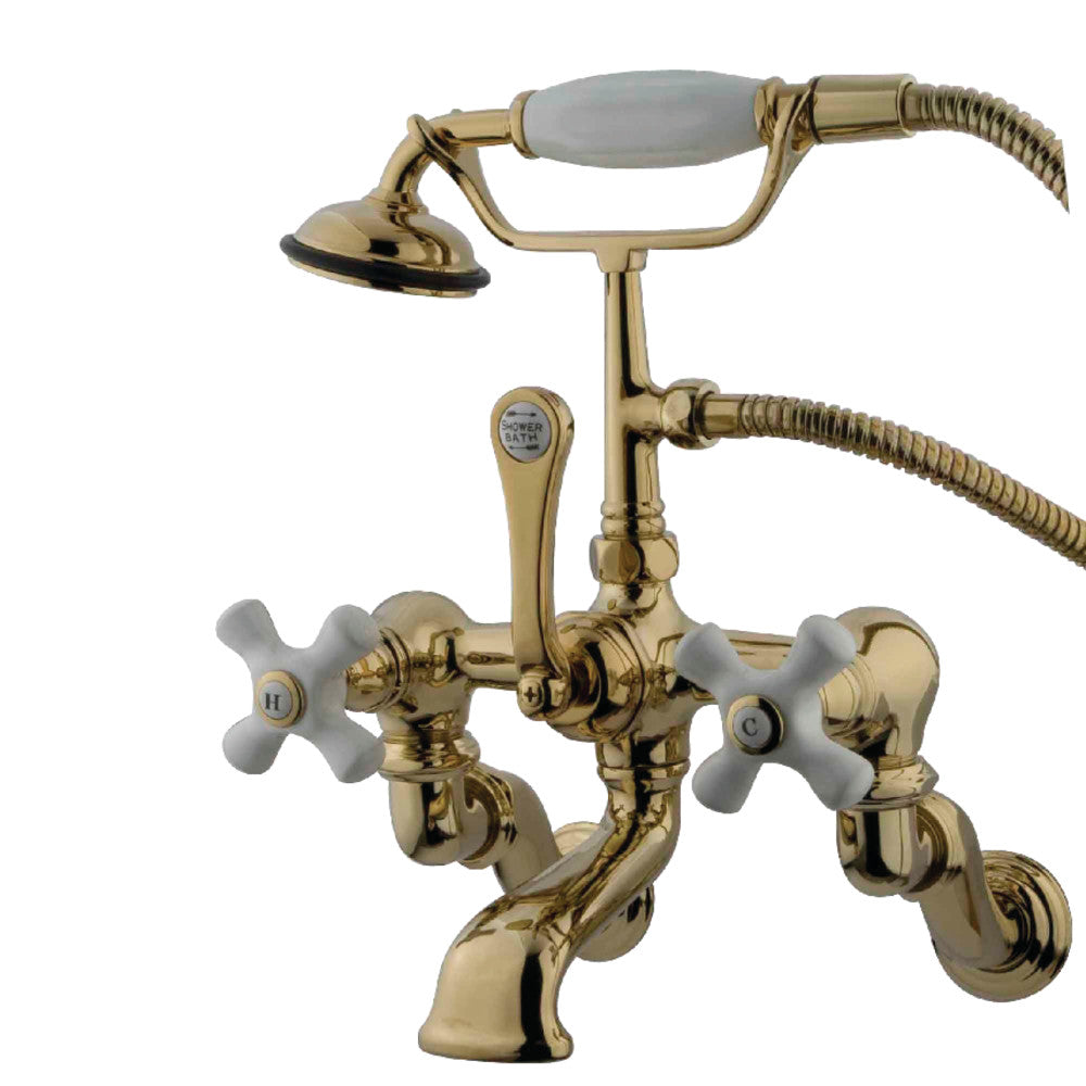 Kingston Brass CC465T8 Vintage Wall Mount Clawfoot Tub Faucet with Hand Shower
