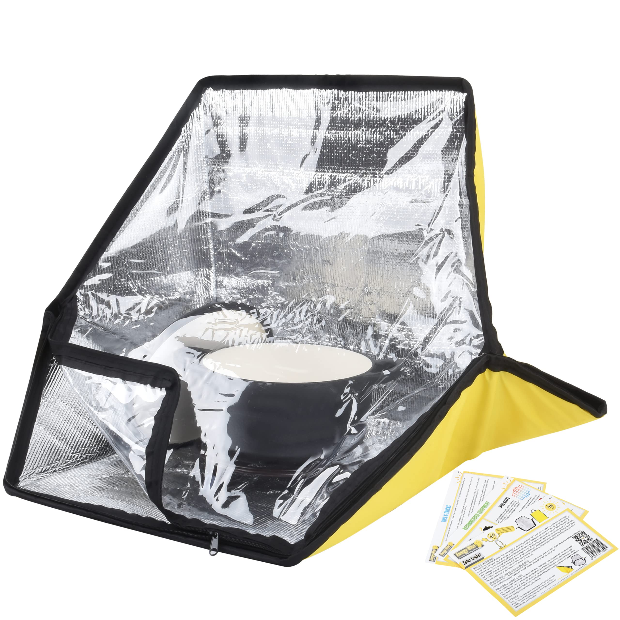 Premium Solar Oven for Camping & Outdoor Cooking | Portable Foldable Solar Cooker with Reinforced Support Rods, Carry Bag & Beginner Recipe Guide | Perfect for Backpacking, Emergency Preparedness & Off-Grid Living