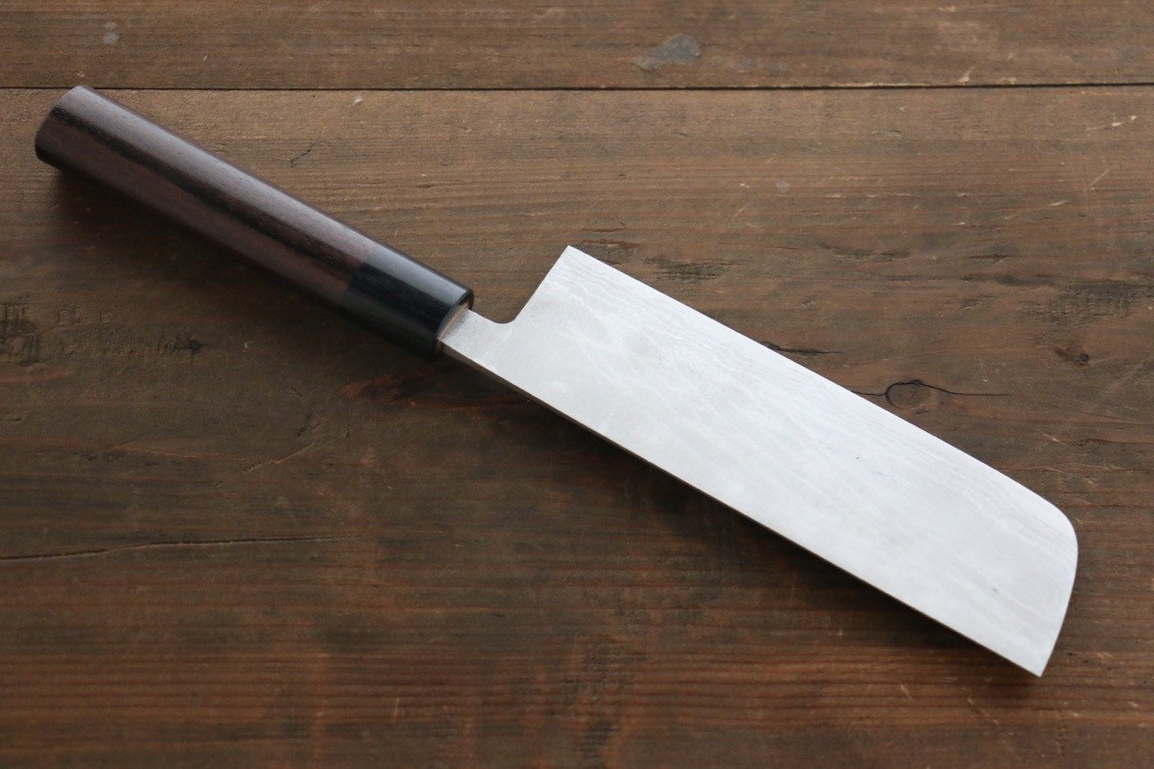 Premium Kanetsune White Steel No.2 11-Layer Damascus Nakiri Japanese Chef Knife 165mm (6.5