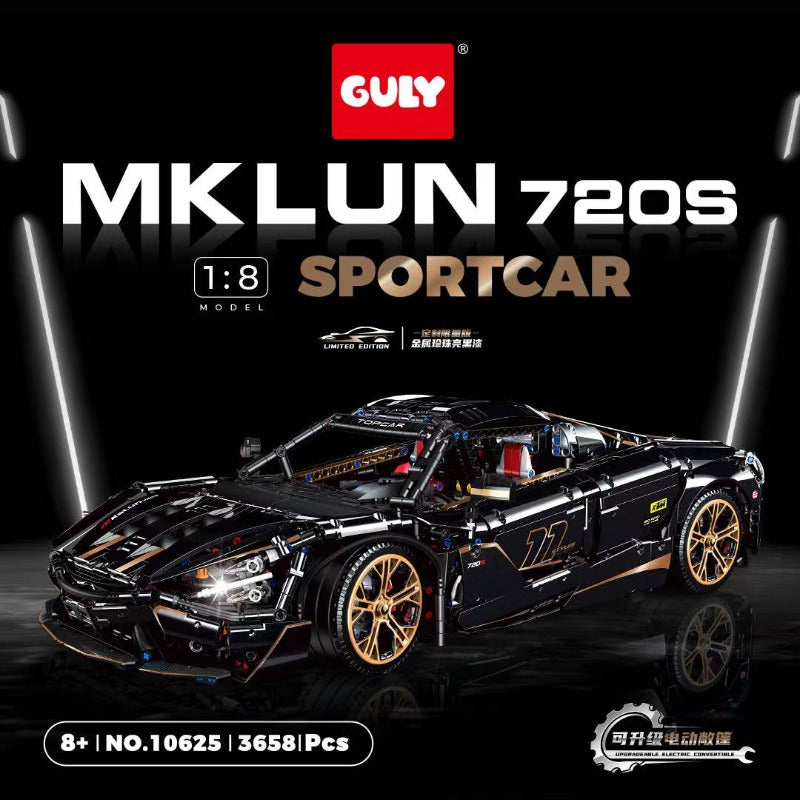 GULY 10625 McLaren 720S 1:8 Scale Supercar Model Kit - 3658 Piece Electroplated Limited Edition Building Set for Adults, Perfect for Car Enthusiasts & Home Office Display