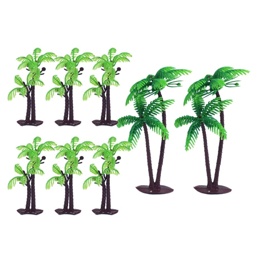 8PCS Green Palm Tree Cupcake Toppers - Edible Dessert Decorations for Birthday, Wedding, Party - Bakery Supplies & Cake Decorating Accessories (Perfect for Tropical Themed Events, Beach Parties, and Summer Celebrations)