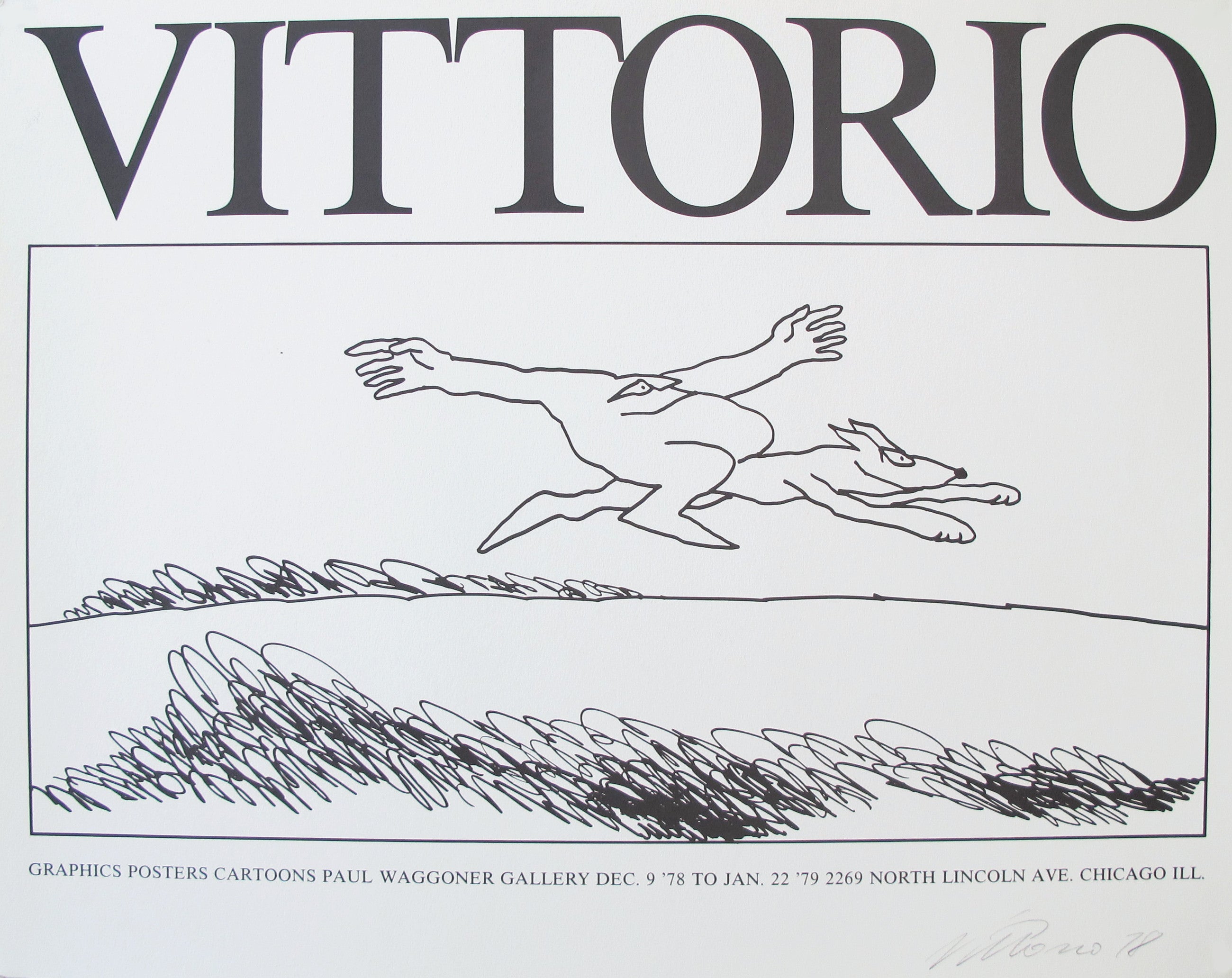 1978 Original Vintage Vittorio Fiorucci Exhibition Poster - Paul Waggoner Gallery Collectible Art Print - Perfect for Home Decor, Office Wall Art & Gift for Art Lovers