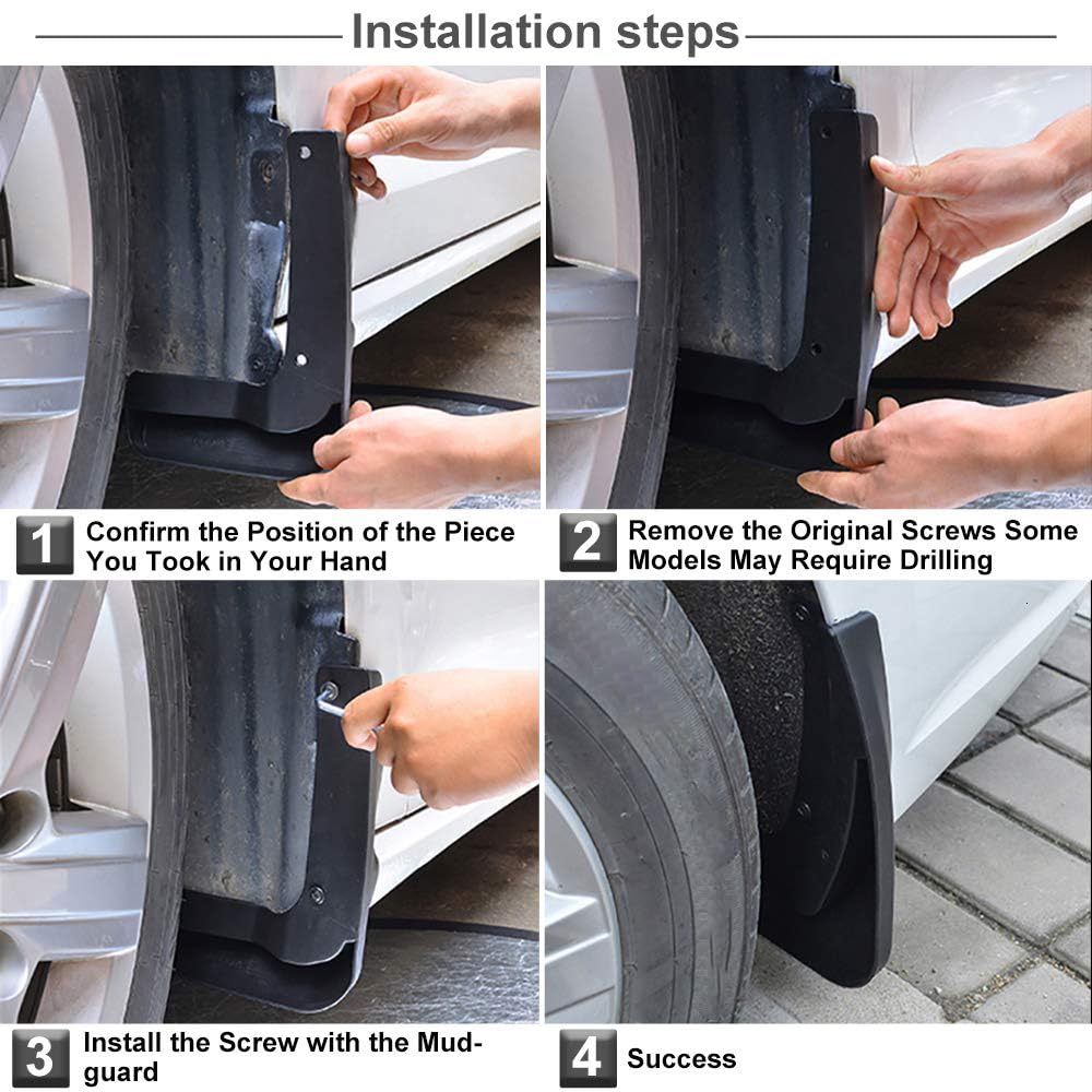 4 PCS Front & Rear Car Mud Flaps for Honda Accord 2013-2015 | Splash Guards | Fender Mud Guards | Before Facelift Model | Durable Protection Against Road Debris & Water Splash - Perfect for All-Weather Driving & Off-Road Adventures