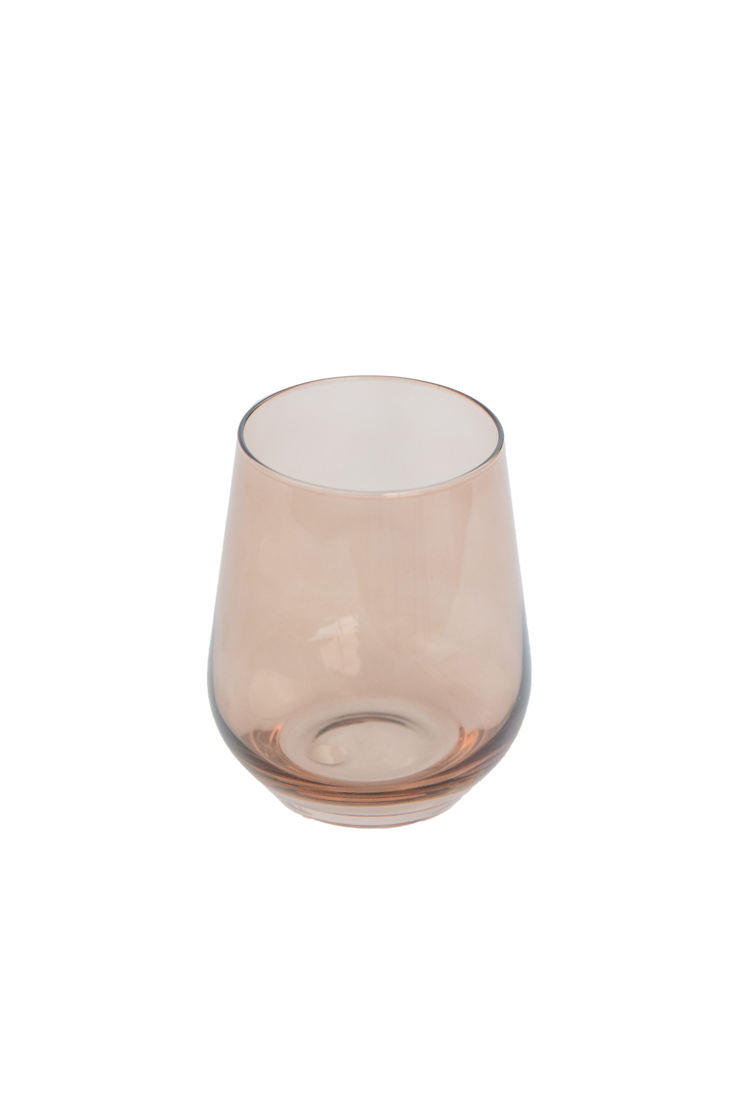 Premium Estelle Colored Wine Glasses Set of 6 - Stemless, Shatter-Resistant, Mocha Mousse (Amber Smoke) - Perfect for Parties, Weddings, and Home Entertaining