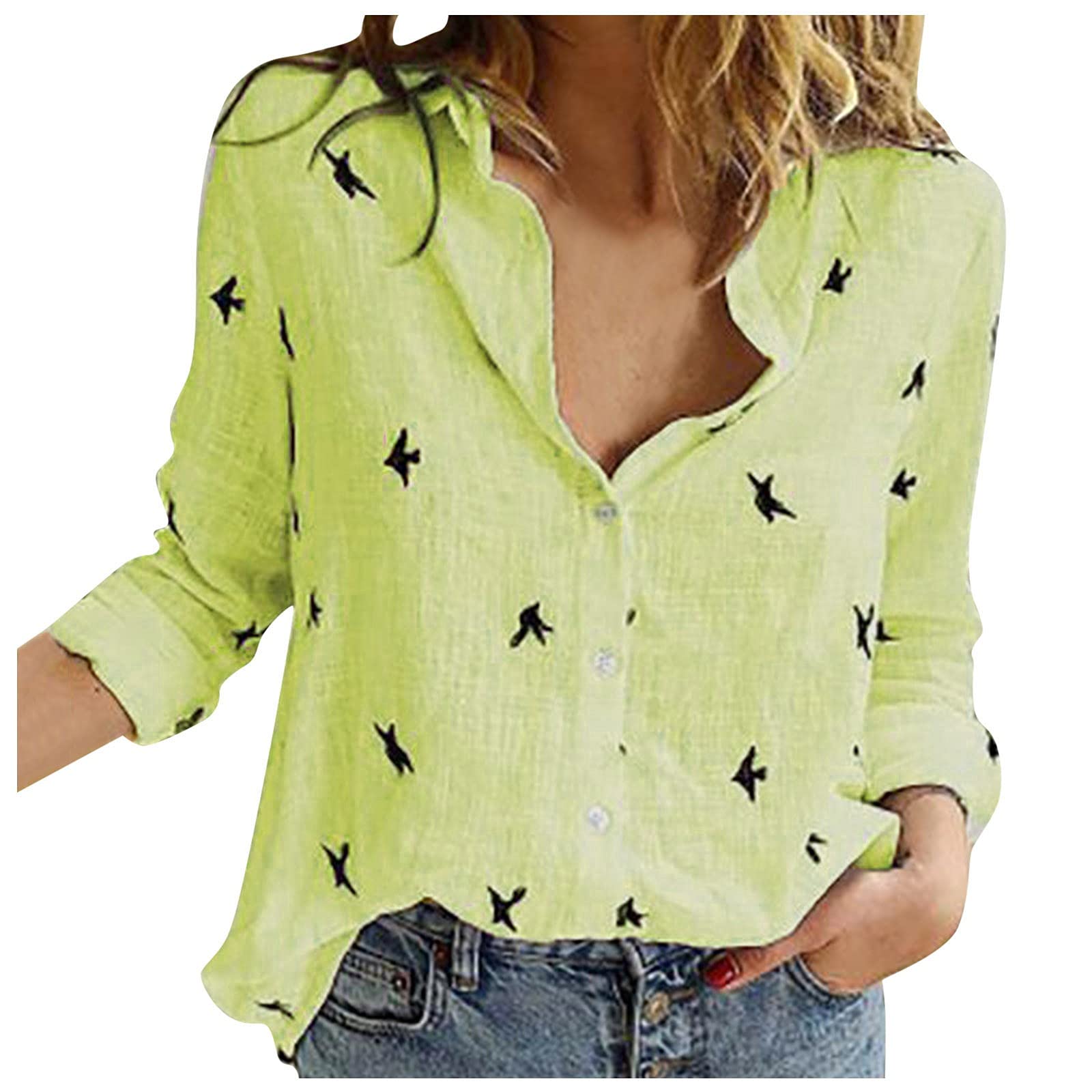 Women's Casual Long Sleeve Printed T-Shirts & Blouses - Comfortable Everyday Wear for Work, Dating & Weekend Outfits
