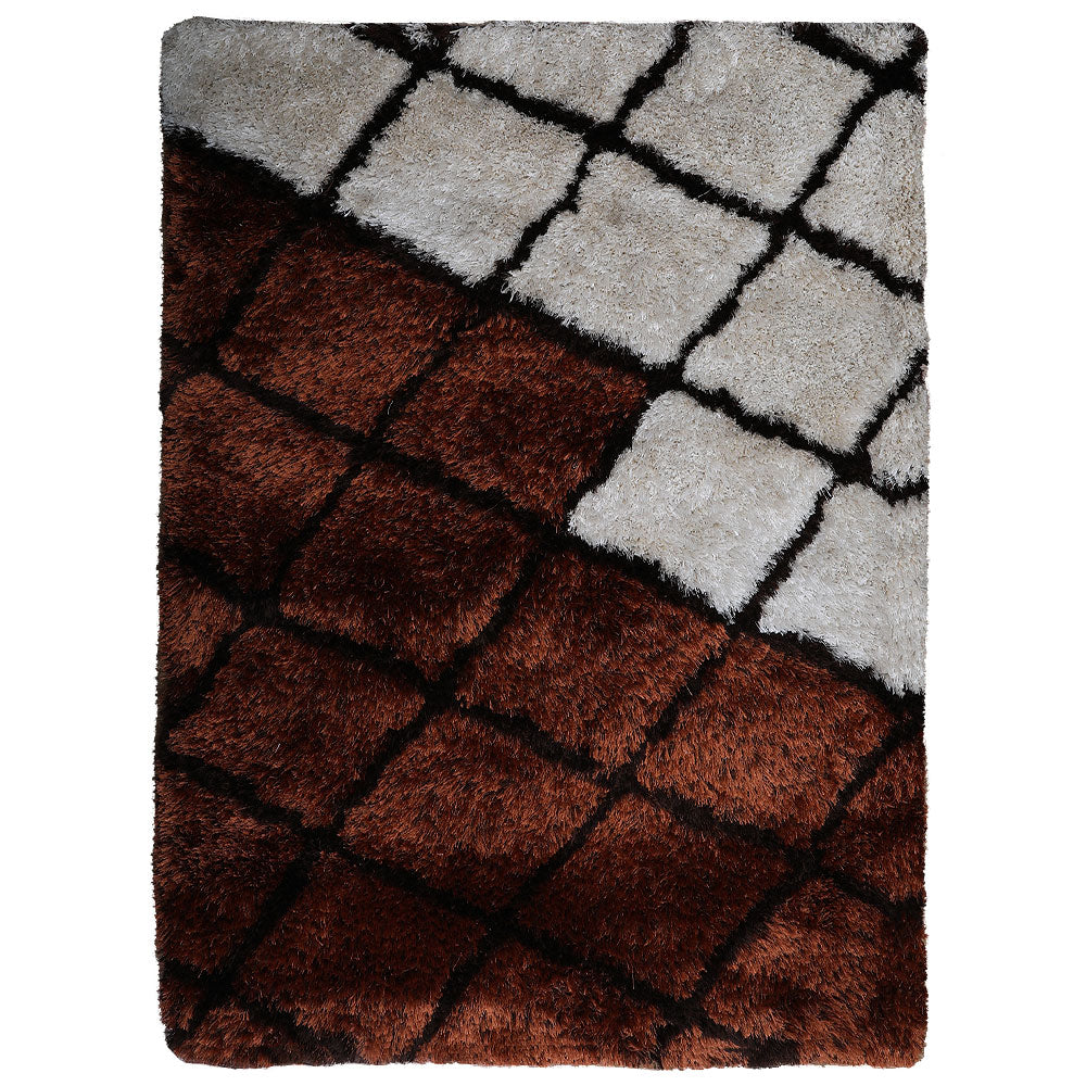 Handmade Rhomboid Tufted Rug - Soft & Durable Wool Area Rug for Living Room, Bedroom, or Office Decor - Boho Chic Home Accent