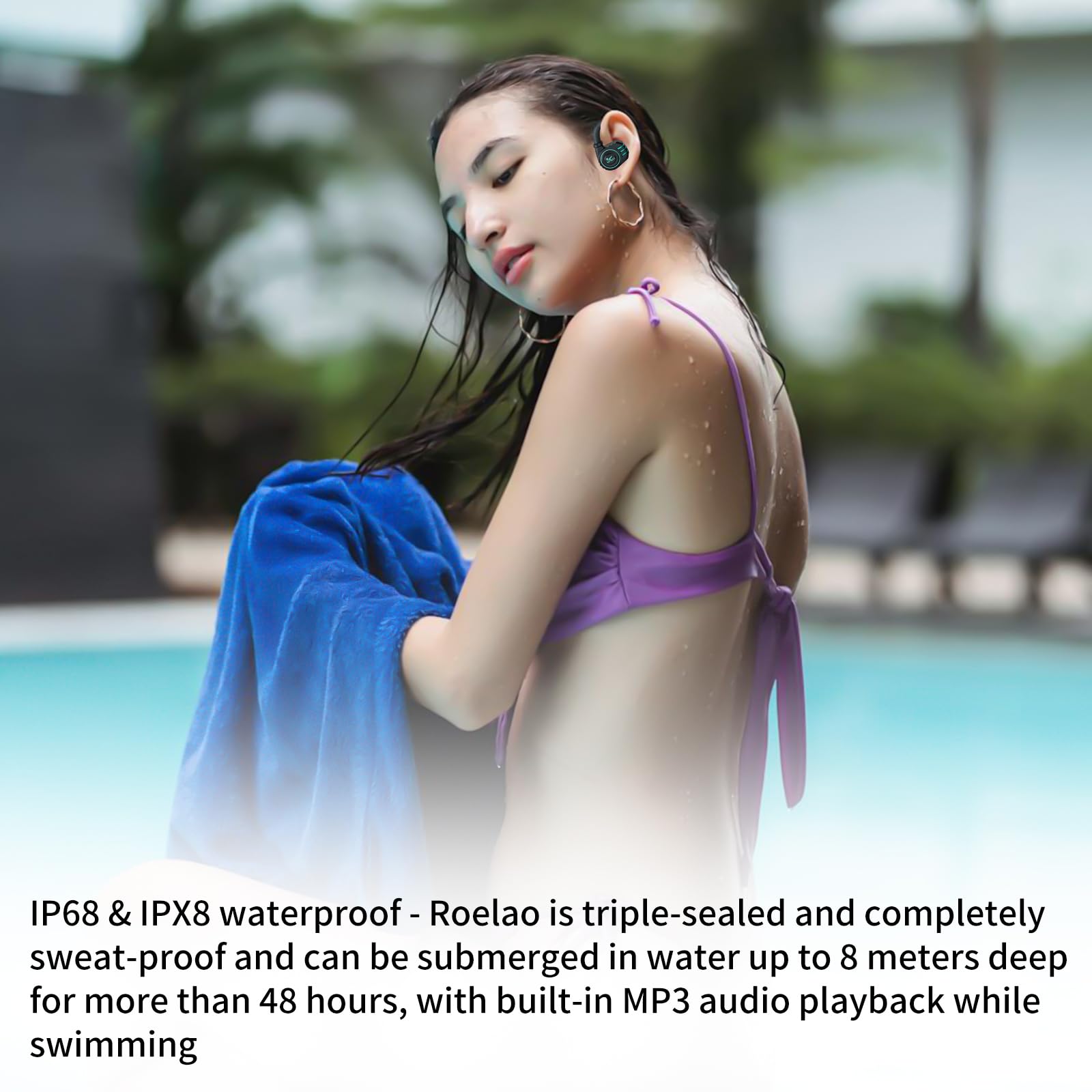 Wireless Bone Conduction Headphones - Open Ear Bluetooth Sport Headphones with Built-in Mic, IPX68 Waterproof & Sweatproof for Running, Cycling, Gym Workouts - Perfect for Outdoor Activities & Fitness Enthusiasts