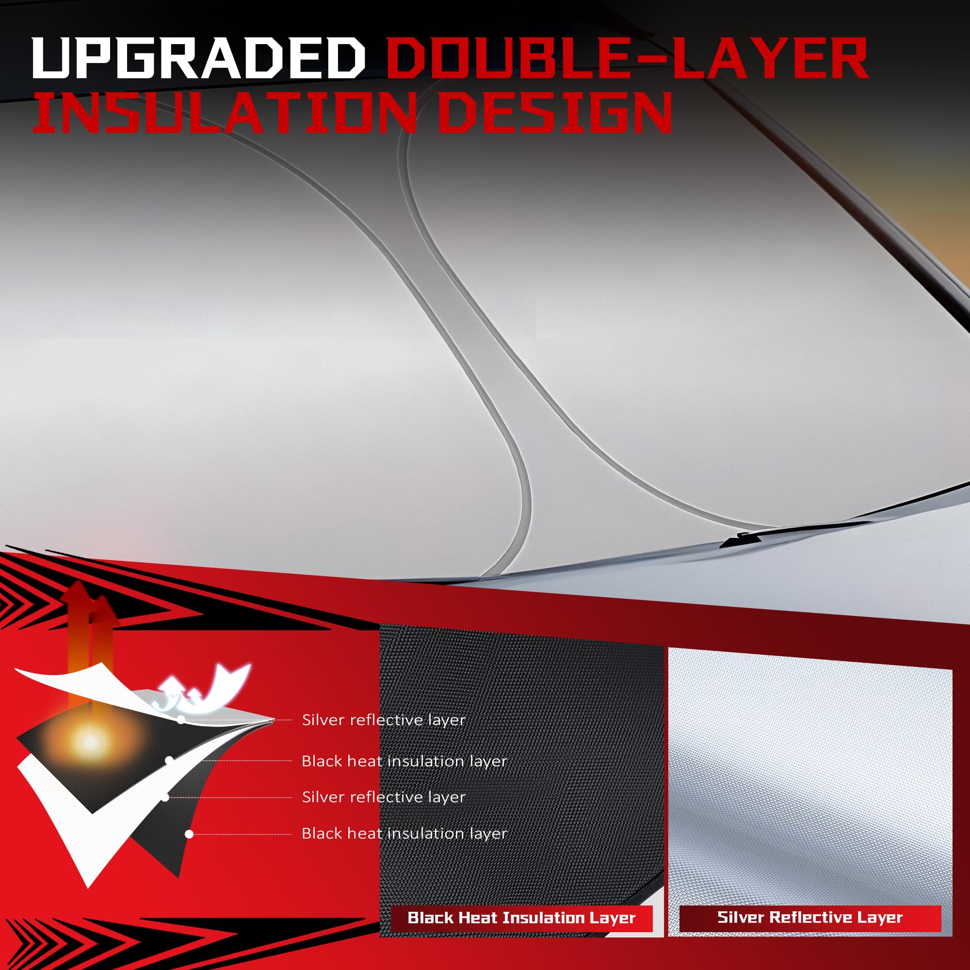 **Custom Fit Windshield Sun Shade for Honda Accord Sedan 2018-2025 | Foldable Car Sunshade Blocks 99% UV Rays & Heat | Automotive Interior Protector for Parking & Outdoor Use**