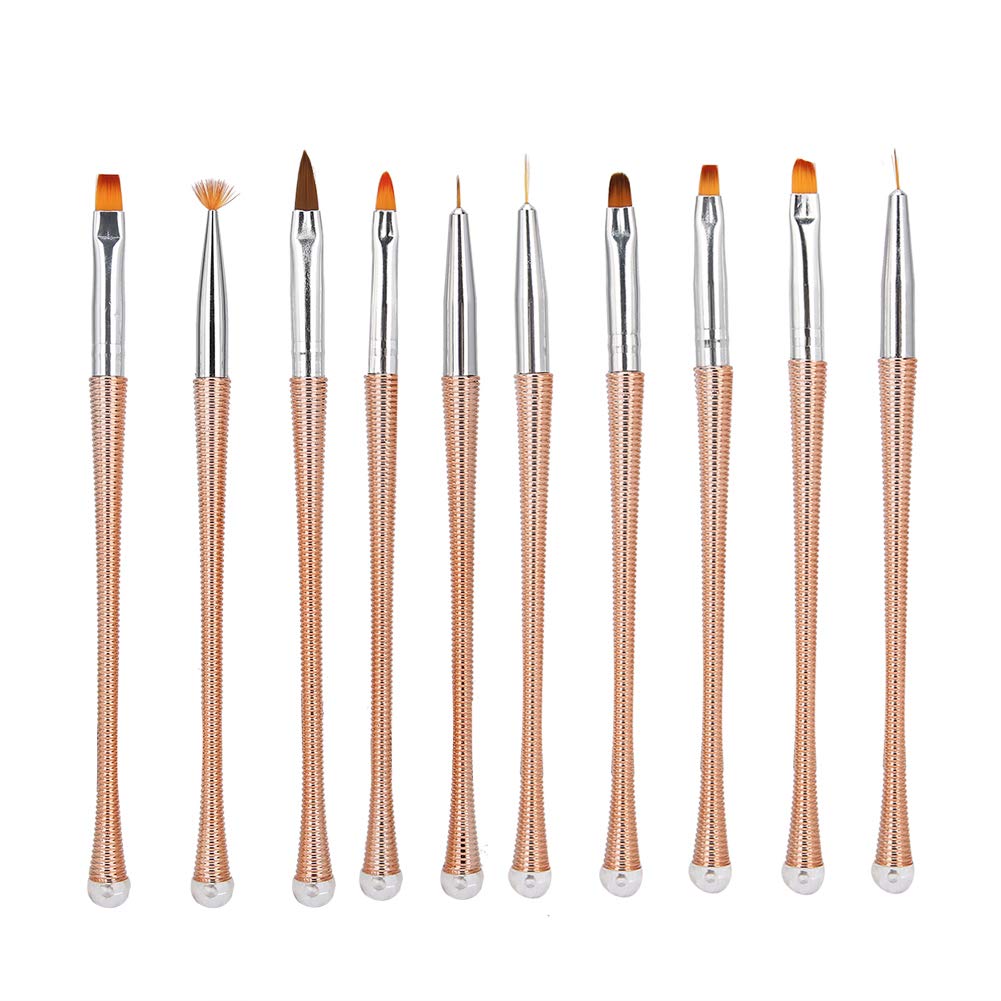 10 PCS Professional Nail Art Brush Set - Liner, Dotting Pen, Point Drill for Nail Painting & Design | Perfect for Salon, DIY Manicures & Nail Art Enthusiasts