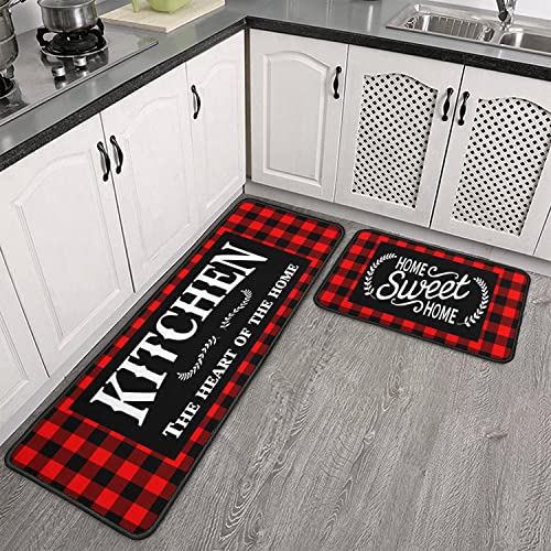 Black and Red Kitchen Mat