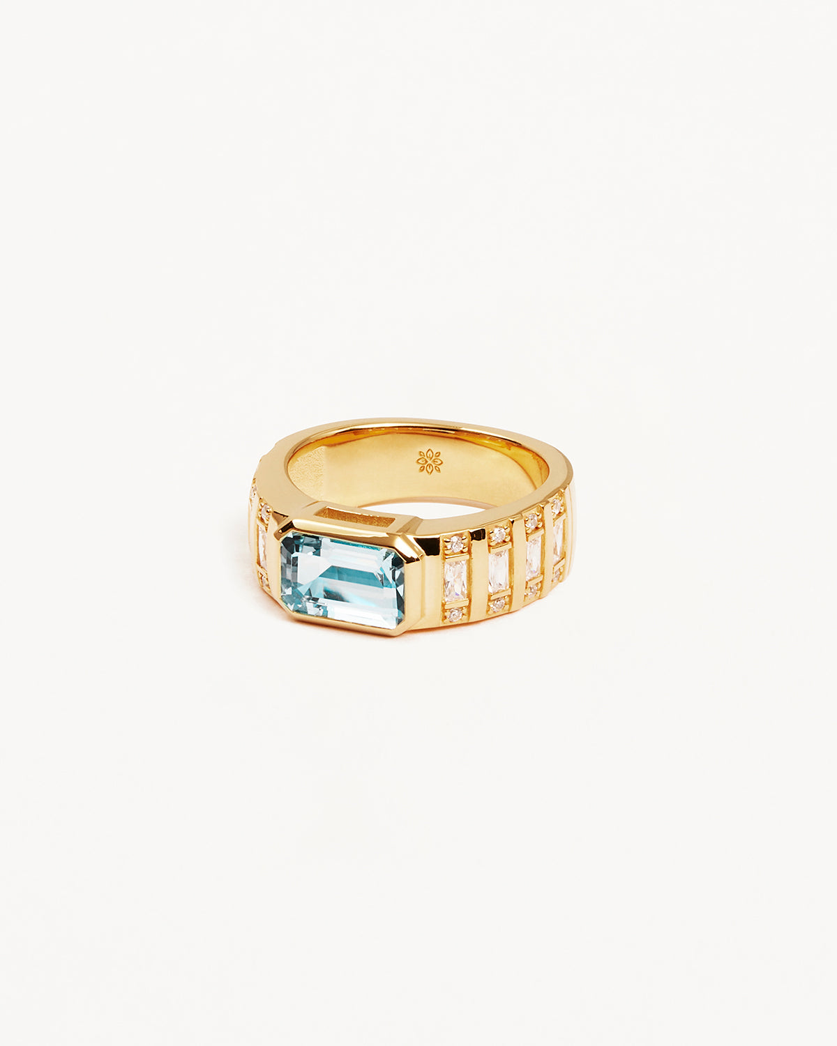 18K Gold Vermeil Calm Your Soul Blue Topaz Ring - Elegant Jewelry for Women, Perfect Gift for Birthday, Anniversary & Special Occasions
