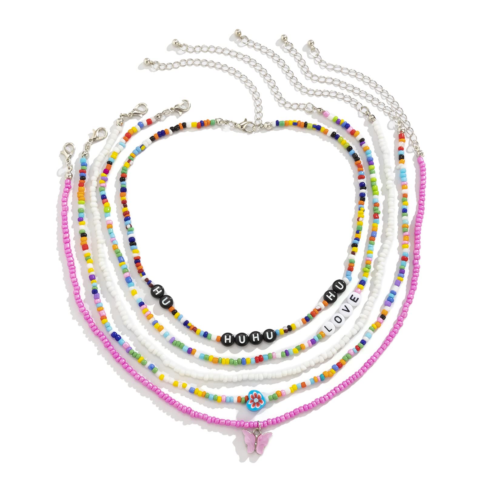 Layered Beaded Necklace for Women - Adjustable Tiny Seed Bead Choker in Boho Colors | Perfect for Summer, Beach, Festival & Everyday Boho Jewelry