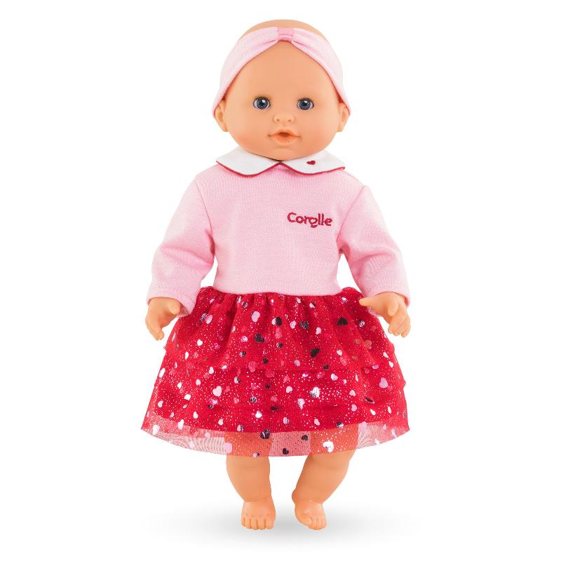 Hearts Dress & Headband Set for 30 cm Baby Doll - Perfect for Newborn Photography, Baby Showers & Nursery Decor