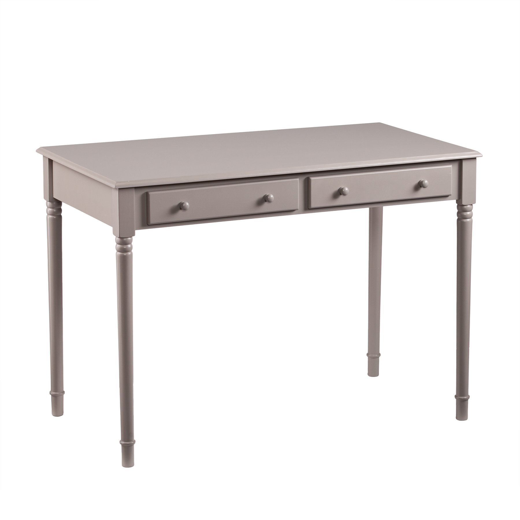 SEI Furniture Janice 2-Drawer Slim Writing Desk in Gray - Compact Home Office Desk for Small Spaces, Study & Dorm Room