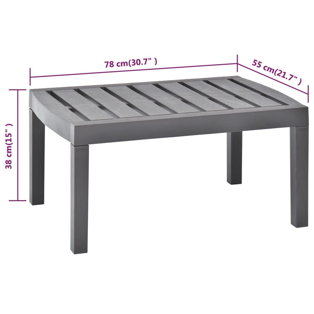 vidaXL Patio Table with Storage - Outdoor Coffee Table & End Table - Mocca Plastic Garden Furniture for Picnic, Camping, Porch, Deck, Lawn & Backyard - Perfect for Outdoor Dining & Relaxation