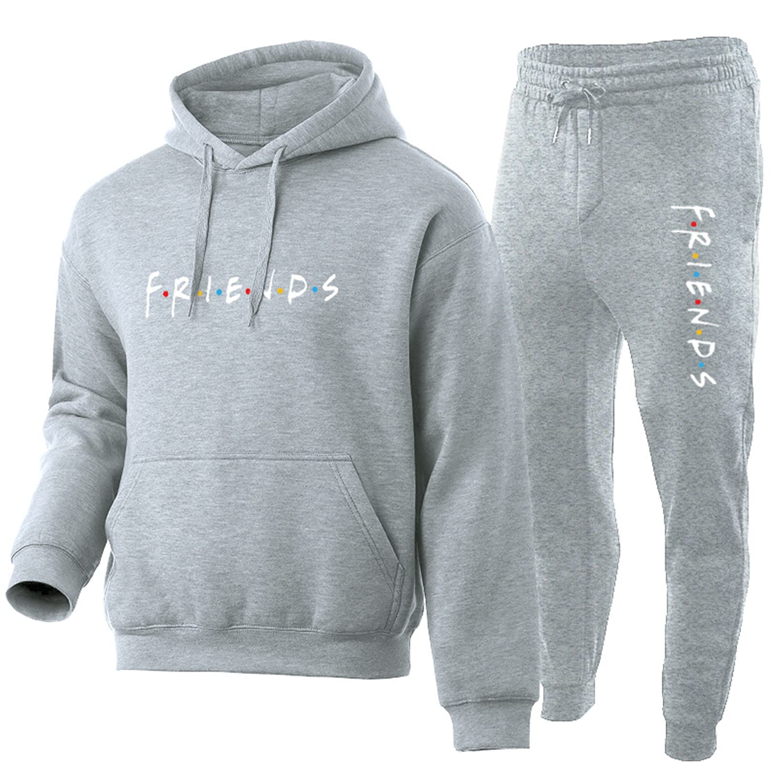 Friends TV Show Unisex Hoodie and Sweatpants Set - Funny Pullover Sweatshirt & Joggers Tracksuit | Perfect for Casual Wear, Lounge Outfits, and Fan Gifts