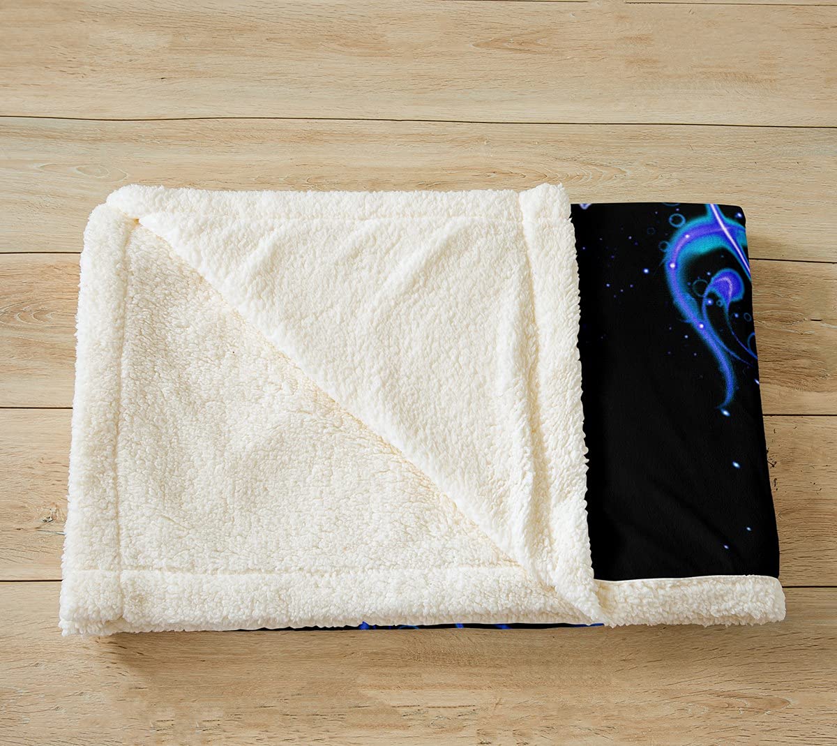 **Premium Cannabis Leaf Sherpa Fleece Throw Blanket - Soft Plush Bohemian Trippy Design for Bed, Sofa & Couch - Blue Twin Size 60