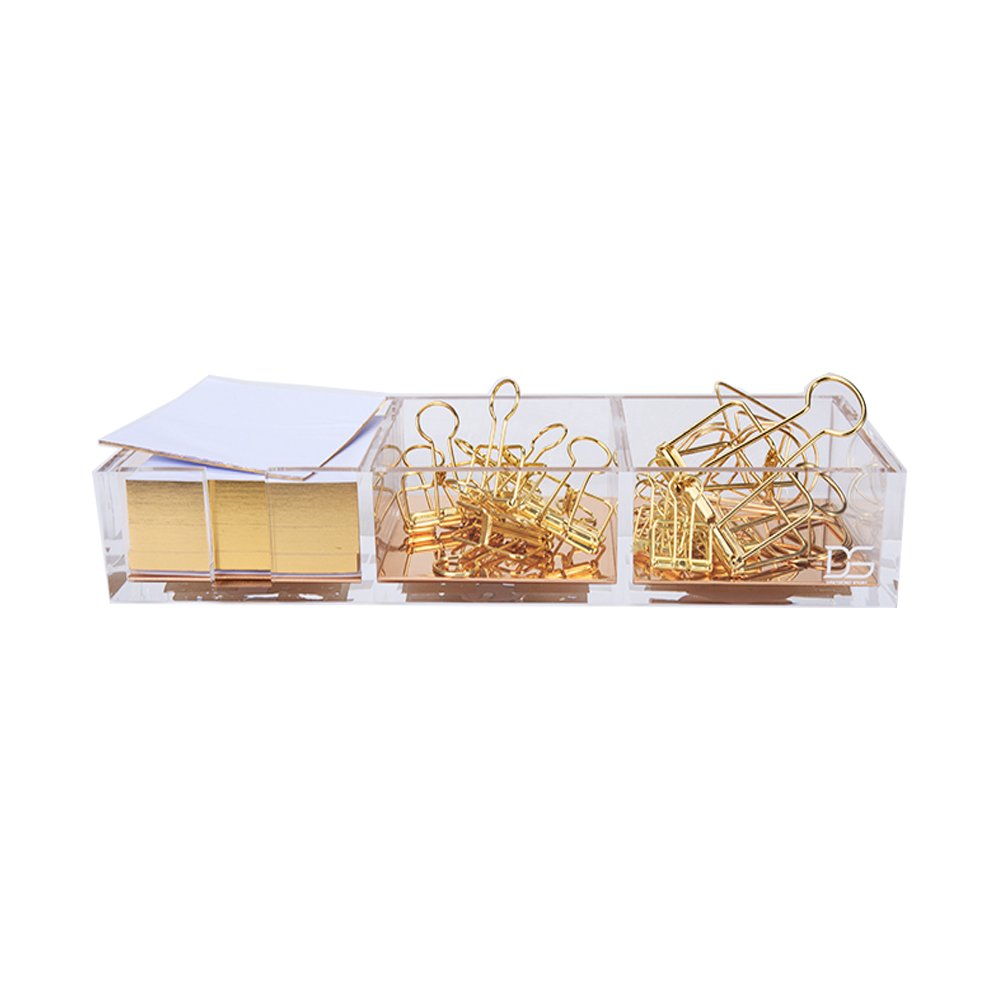 Draymond Story Clips Holder - 320 Sheets Capacity with 36pcs Gold Paper Clips - Perfect for Office Organization, School Projects, and Home Document Storage