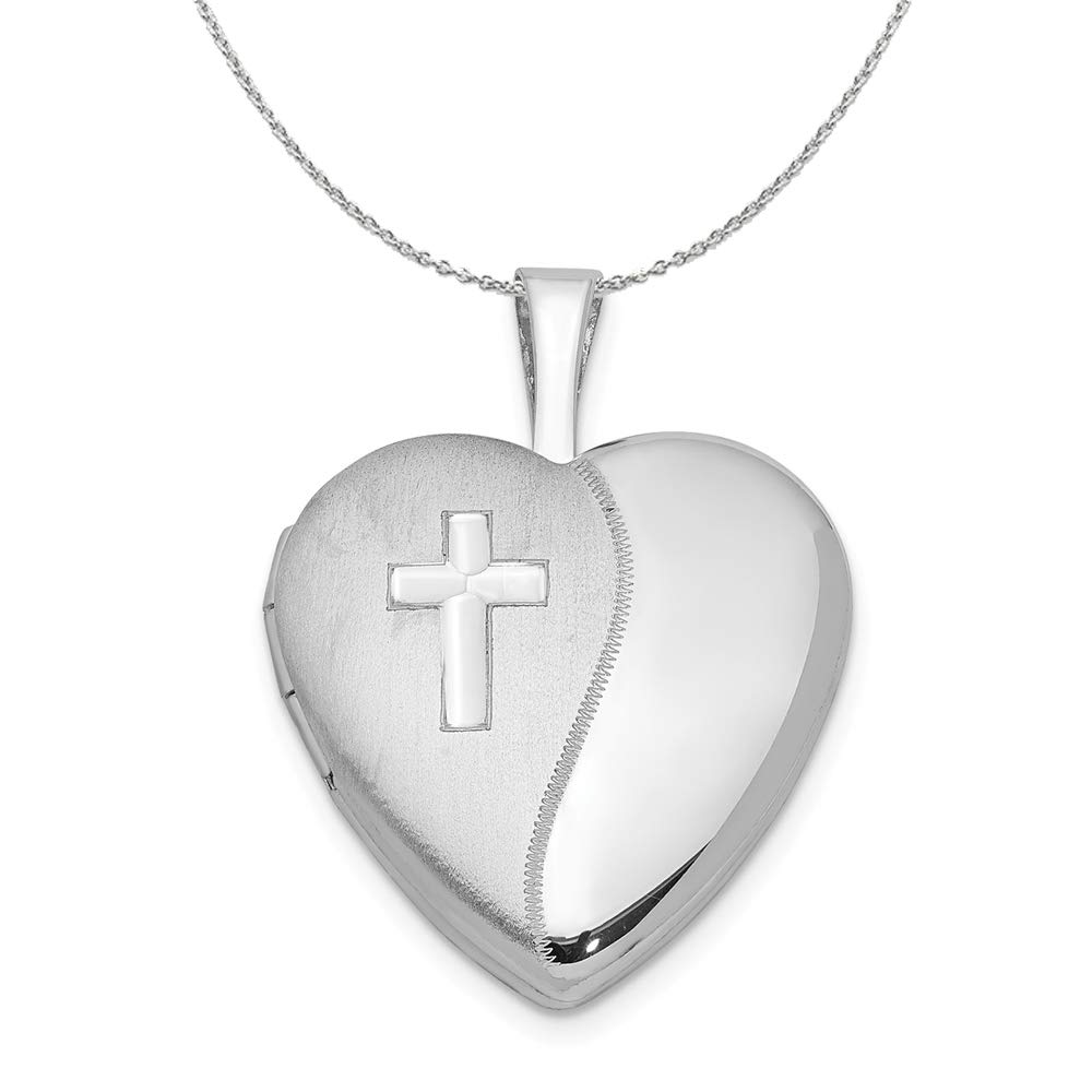 Sterling Silver Heart Cross Locket Necklace - Gift for Her