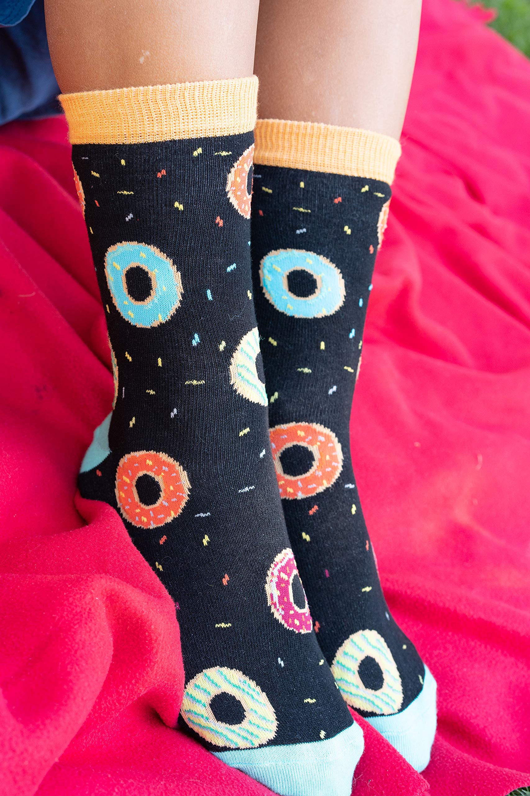 Kids 5-Pair Fun Cotton Crew Socks - Colorful Dress Socks Gift Box for Boys & Girls | School, Party & Everyday Wear