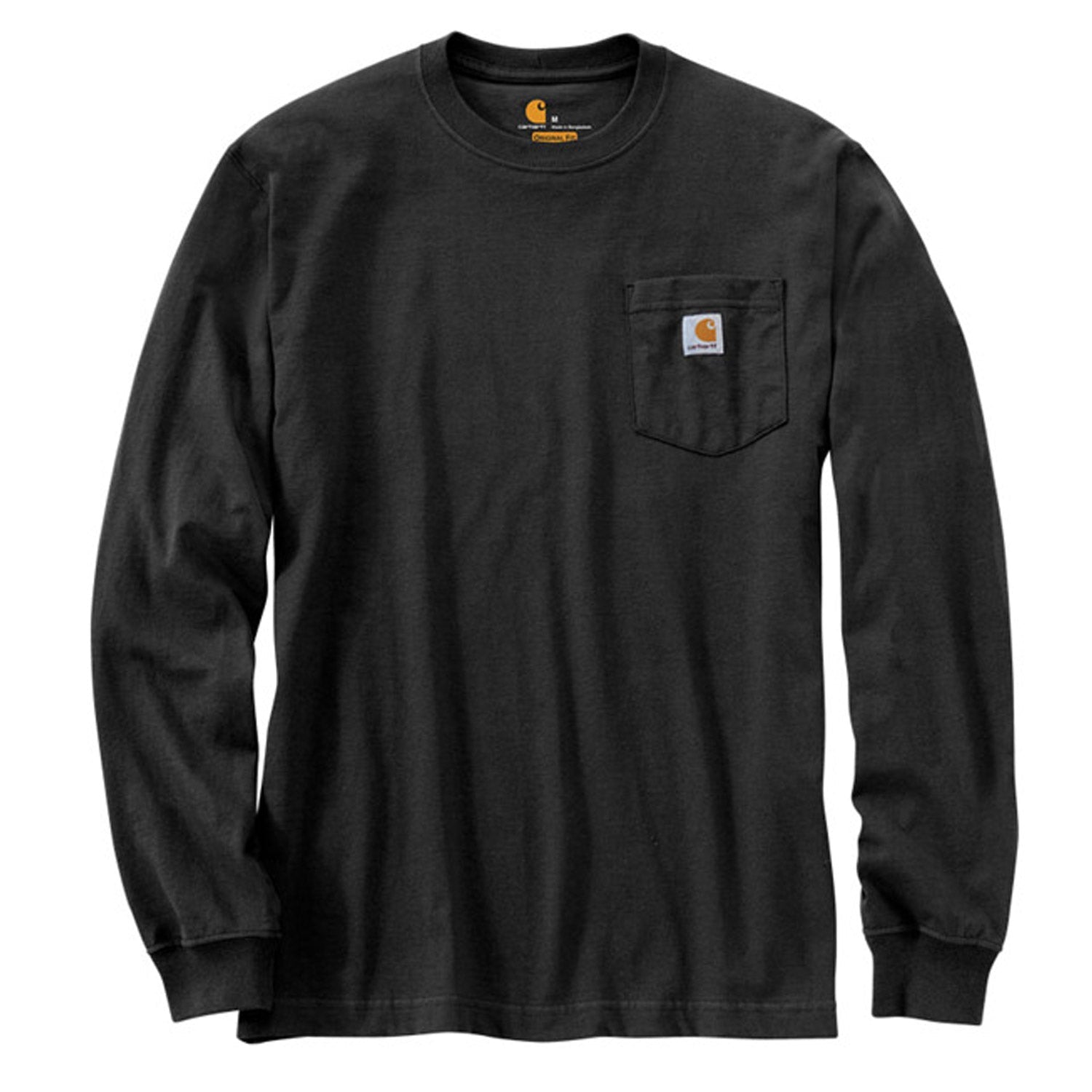 Carhartt Men's Long Sleeve Pocket T-Shirt - Durable Workwear Shirt for Construction, Outdoor & Casual Wear - Black