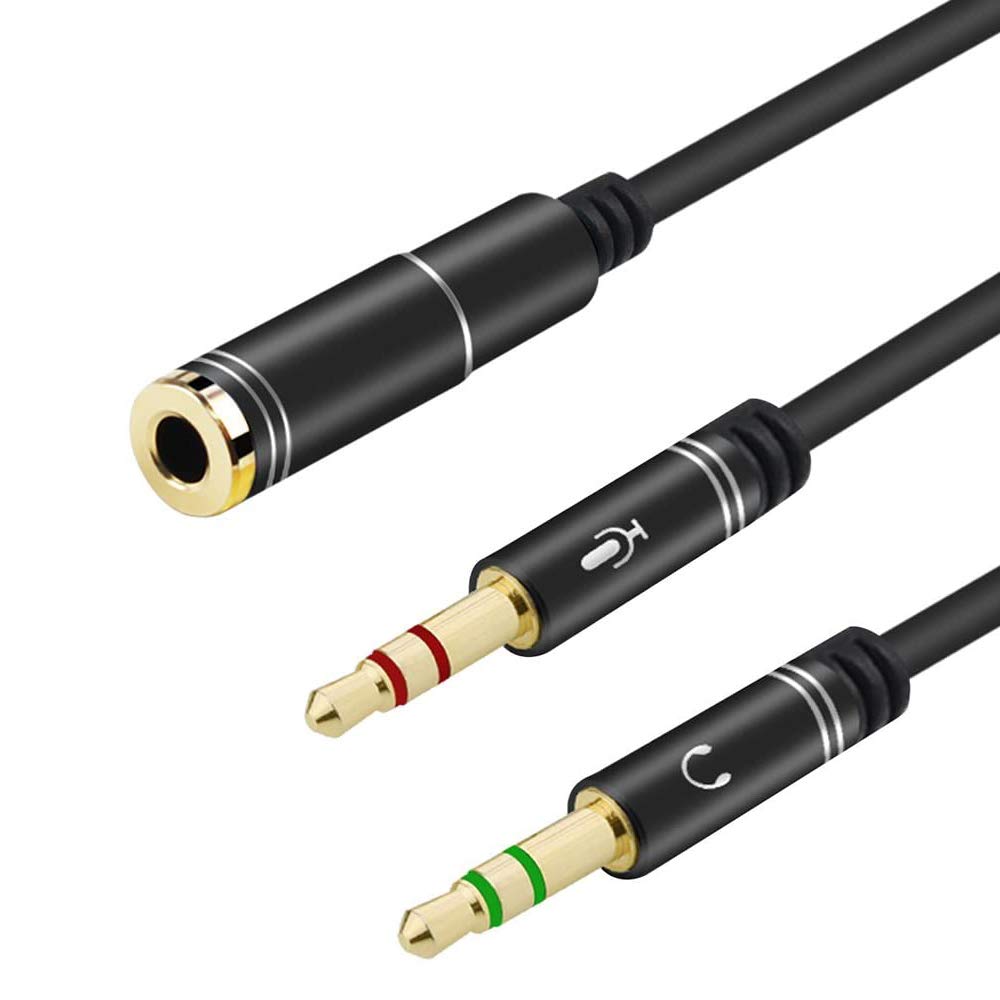 EasyULT 3.5mm Female to Dual Male Audio Splitter Cable - 3.5mm Stereo Y Adapter for Headphones & Speakers - Silver | Perfect for Sharing Music, Gaming Headsets & Car Audio Systems