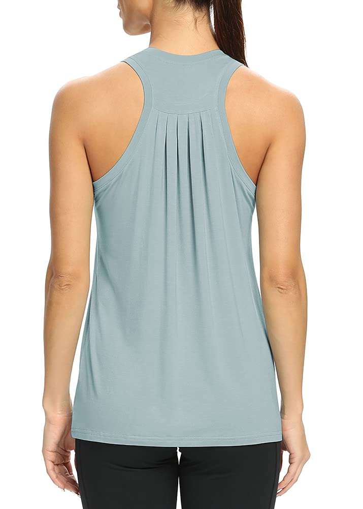 Mippo Women's High Neck Racerback Workout Tank Top - Loose Fit Athletic Yoga Shirt for Gym, Running & Fitness Training | Breathable & Comfortable Activewear