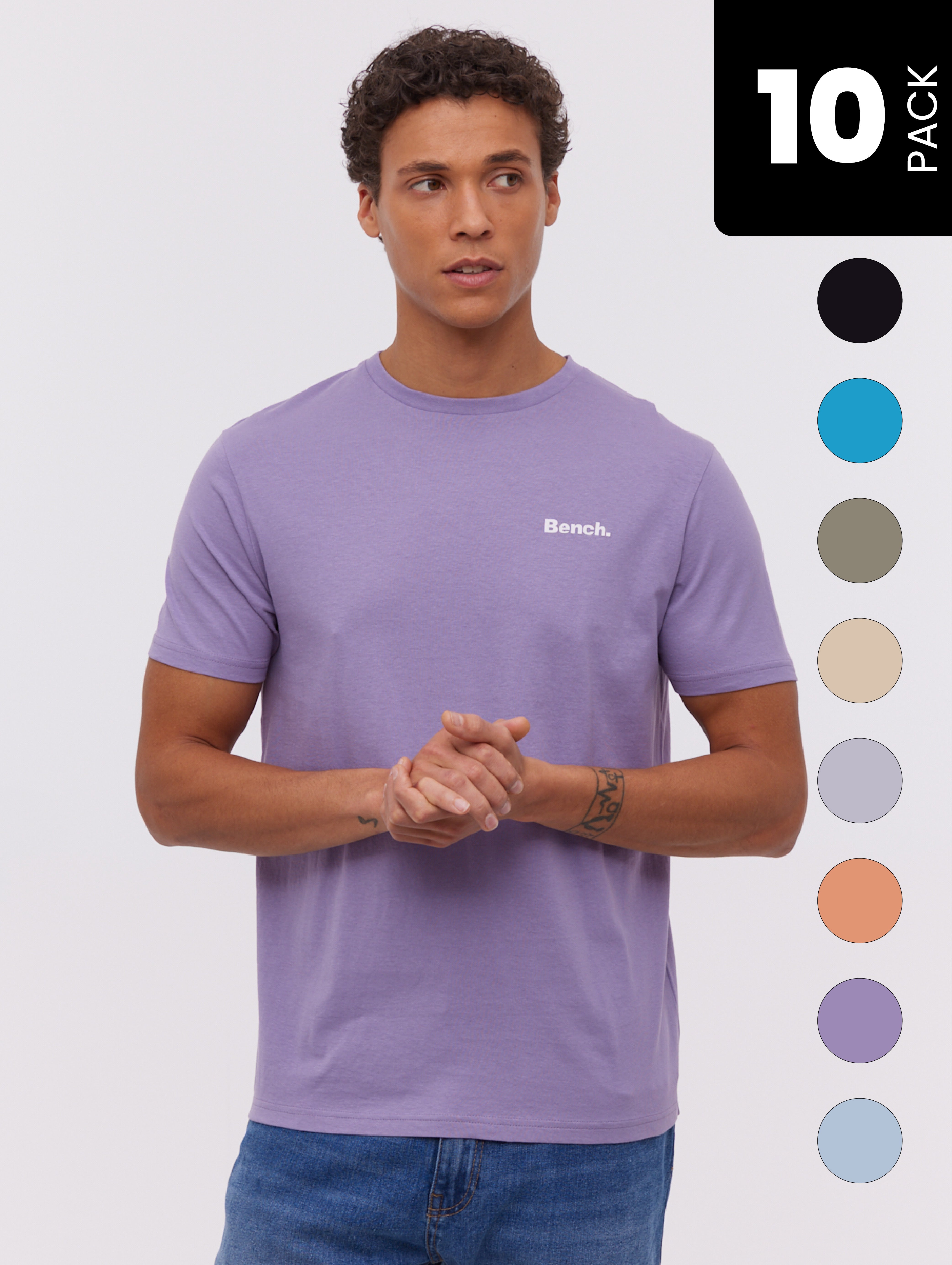 Stylish Stenna Emblem T-Shirts 10 Pack - Comfortable Cotton Crew Neck Tees for Men - Perfect for Casual Wear, Gym, and Everyday Outfits