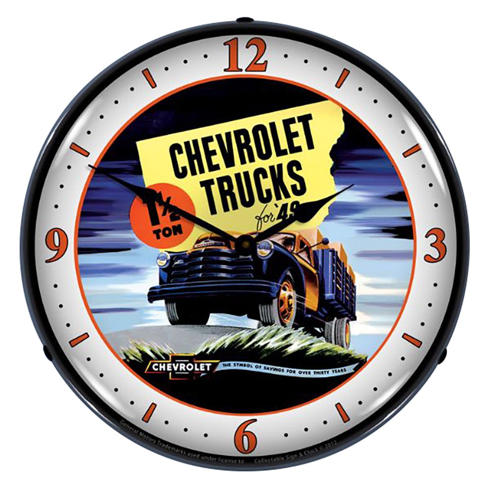 Vintage 1949 Chevrolet Truck Wall Clock with LED Lights - Perfect for Man Cave, Garage, and Automotive Decor