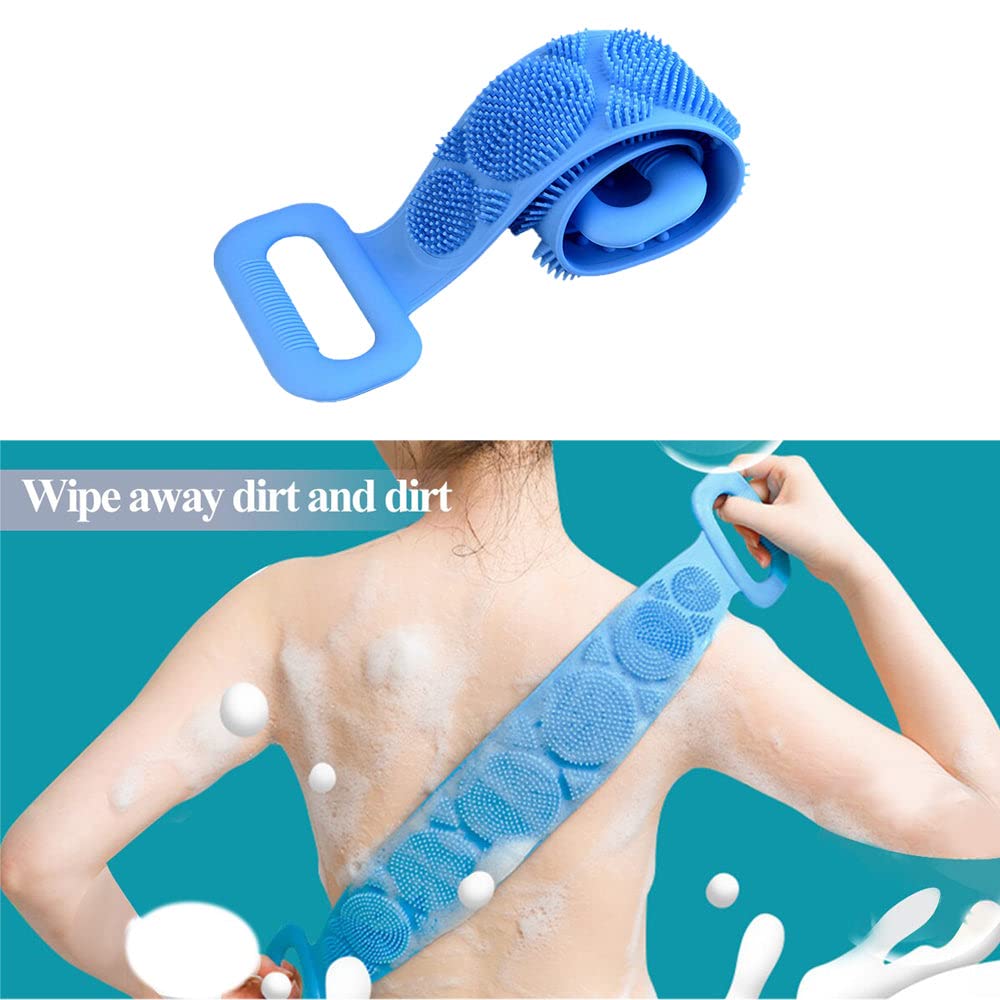 Silicone Body Scrubber - Dual-Sided Exfoliating Brush for Deep Skin Cleaning & Massage - Shower & Bath Use