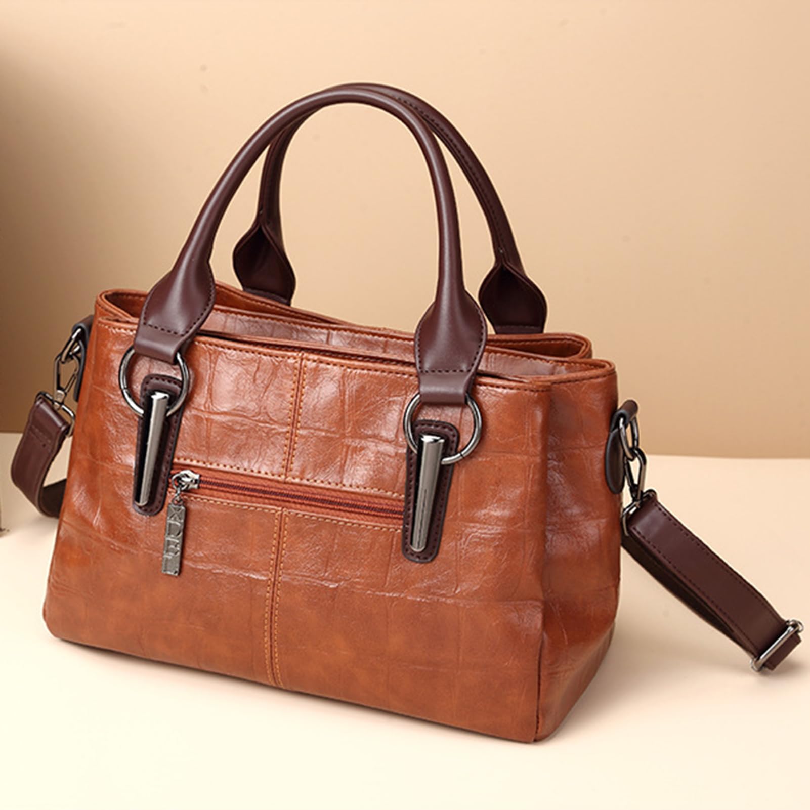 Vegan Leather Tote Bag for Women - Stylish Satchel Shoulder Bag with Multiple Compartments | Perfect for Work, Travel & Everyday Use | Eco-Friendly Handbag & Purse