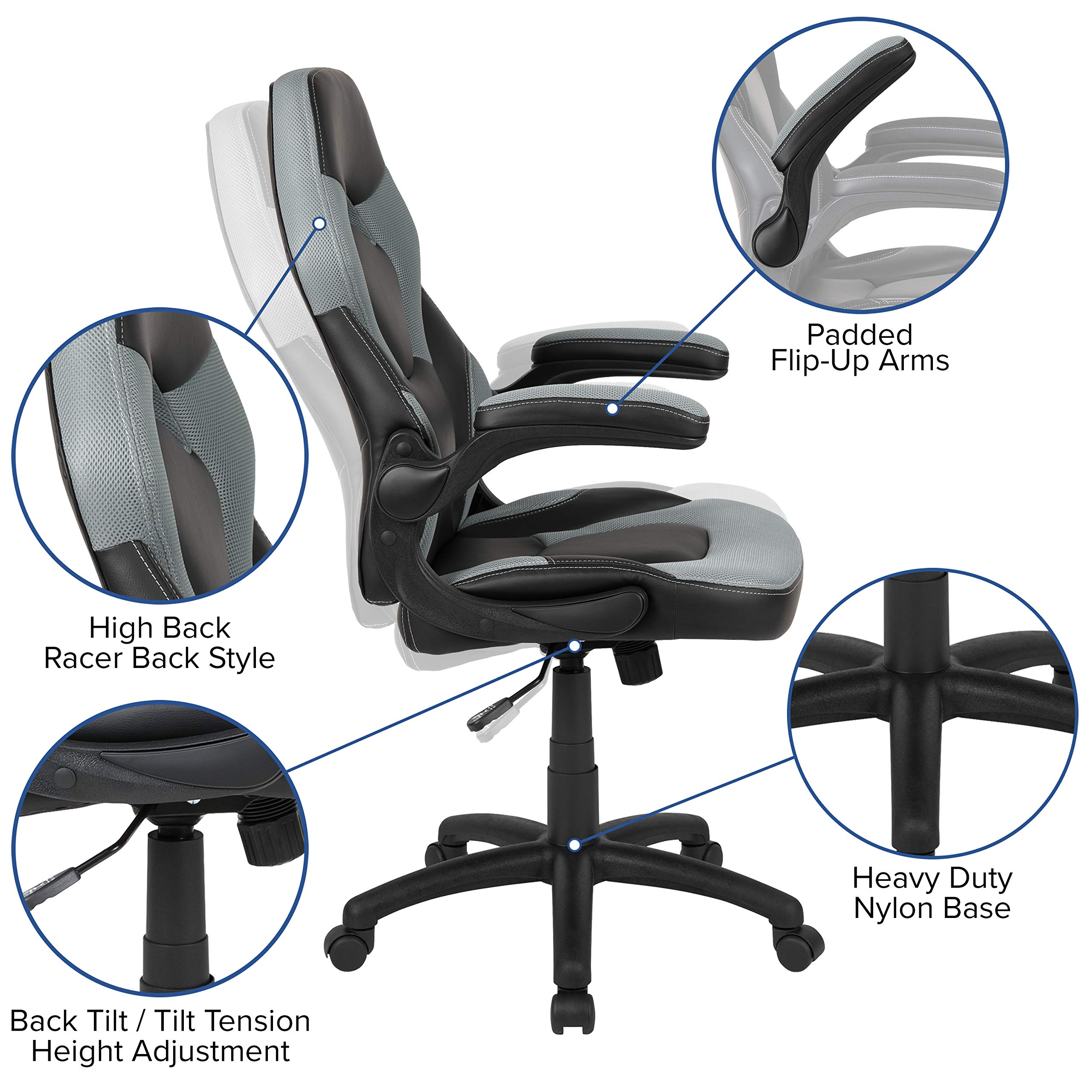Black Gaming Desk Set with Cup Holder & Headphone Hook - Perfect for PC Setup