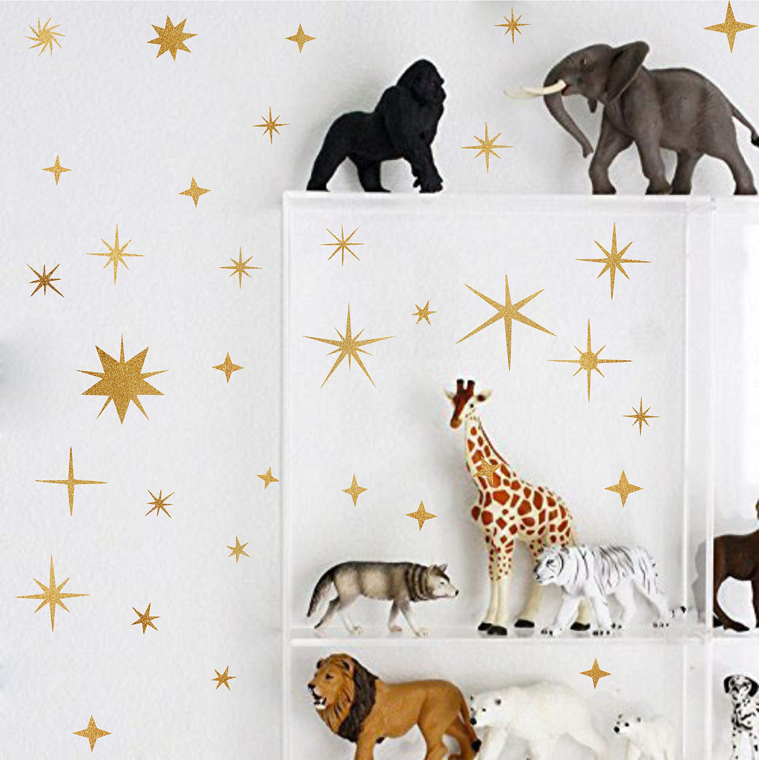 Easma Sparkle Star Wall Decals - Nursery & Kids Room Decor, Peel & Stick Removable Wall Stickers for Baby Room, Bedroom & Playroom - Sparkling Wall Art for Home Decoration