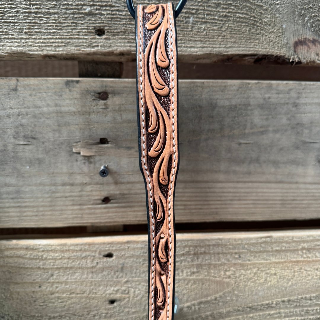 Floral Tooled Leather Lariat & Halter Combo for Horses - #LH109 | Western Equestrian Riding Gear for Trail & Show