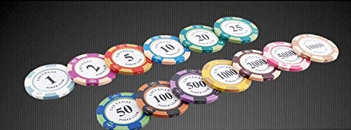 Premium Casino Clay Poker Chips Set - 100 Chips (20 of 5 Denominations) for Texas Hold'em, Baccarat & Card Games | Perfect for Home Game Nights, Casino Parties & Poker Tournaments