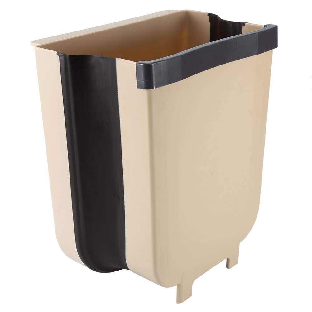 Foldable Hanging Trash Can - Compact TPR & PP Collapsible Waste Bin for Home, Office, Kitchen, Bathroom & Car - Space-Saving Garbage Solution for Small Spaces & Travel