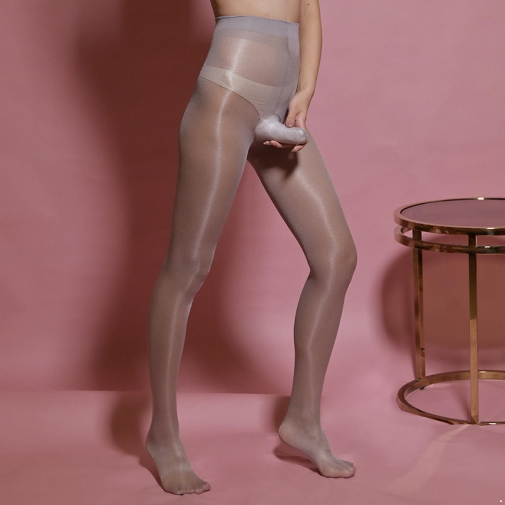 8D Sheer Nylon Pantyhose for Women - Sexy Shiny Glossy Stockings with Sheath Underwear - Perfect for Date Night, Cosplay & Special Occasions