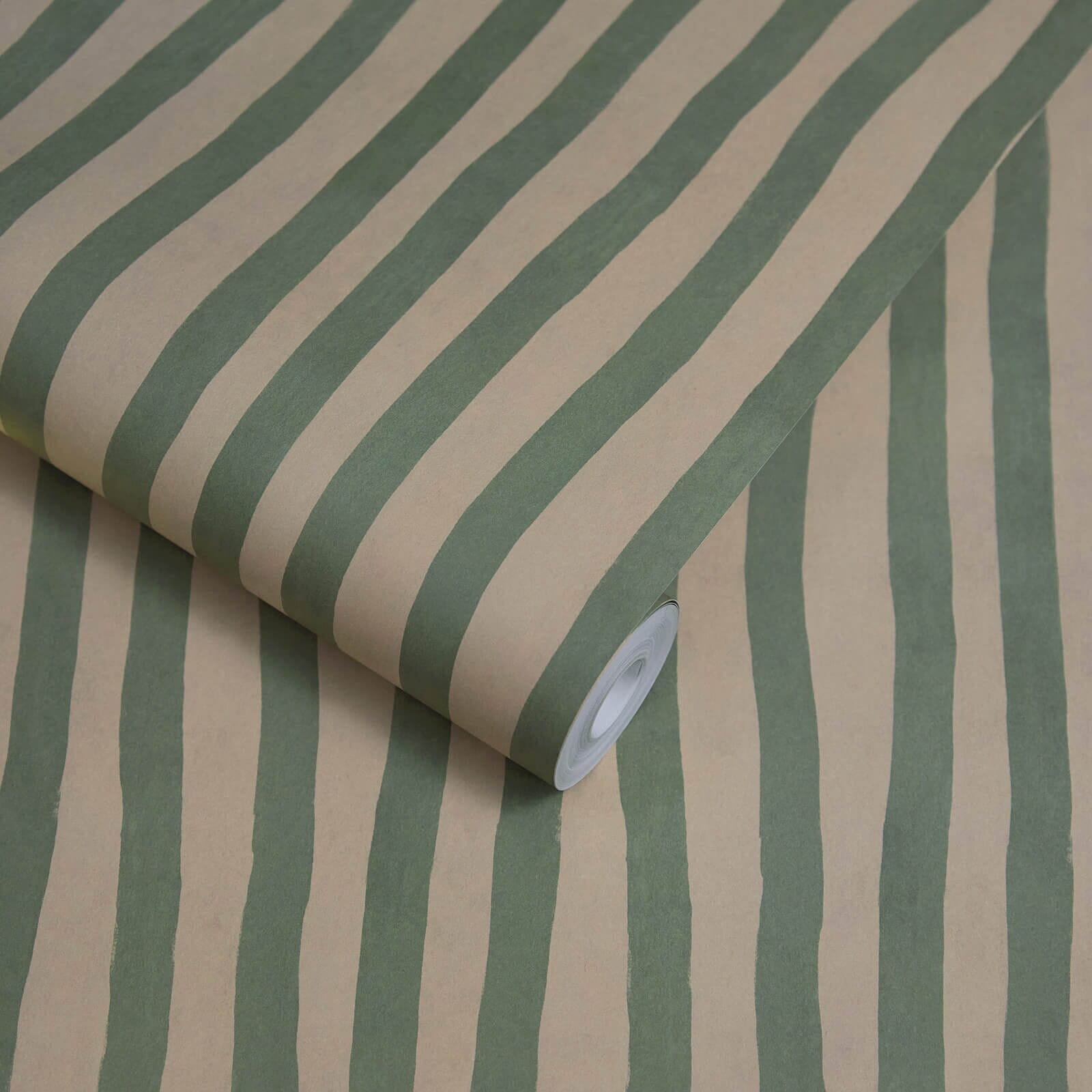 ARTIST'S STRIPE Wallpaper - Euphorbia & Alabaster Pattern | Modern Peel & Stick Wallpaper for Bedroom, Living Room & Home Office Decor